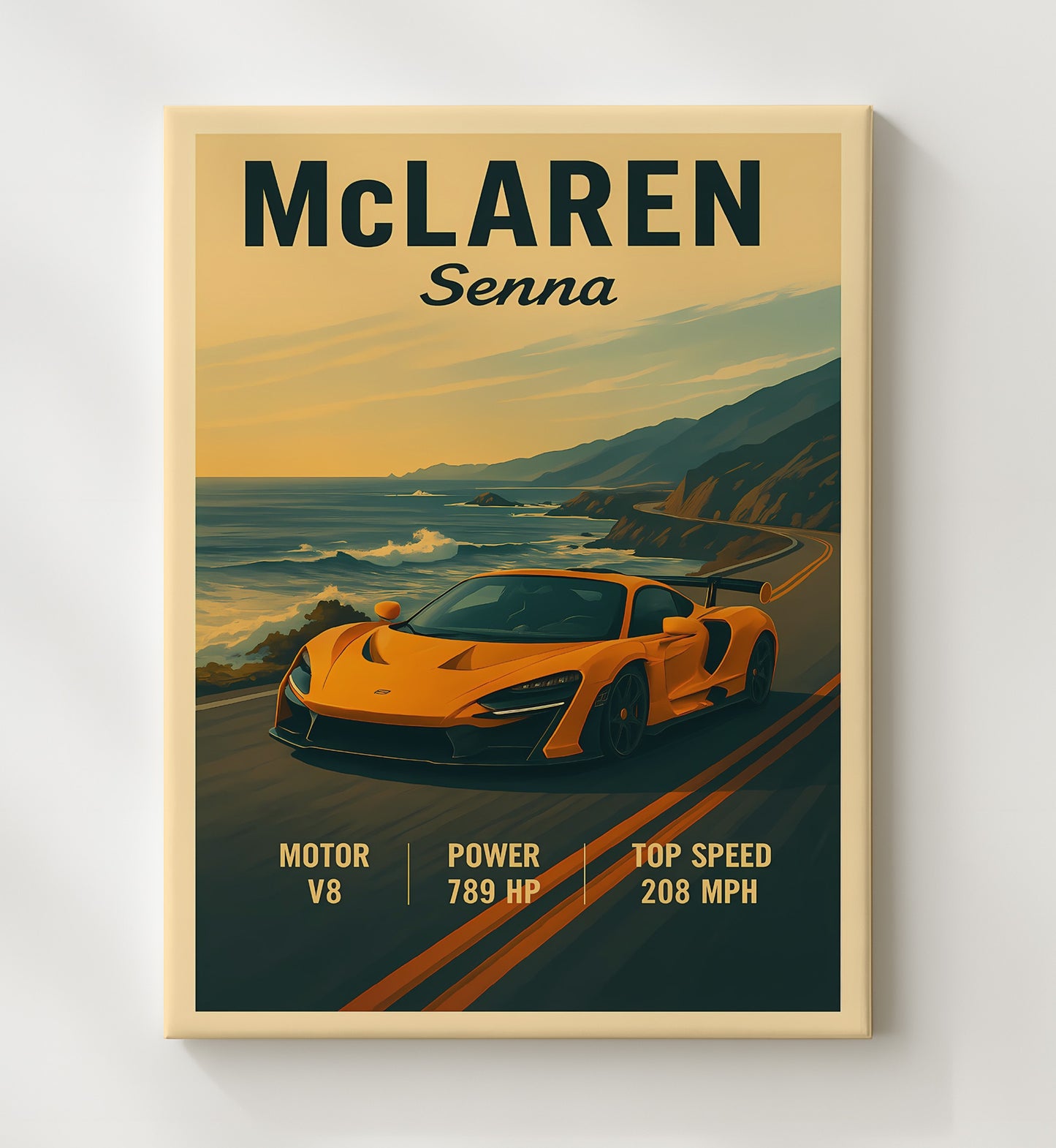 McLaren Senna Track Aero Wing Focus 16x20 Gallery Frame vintage automotive wall art