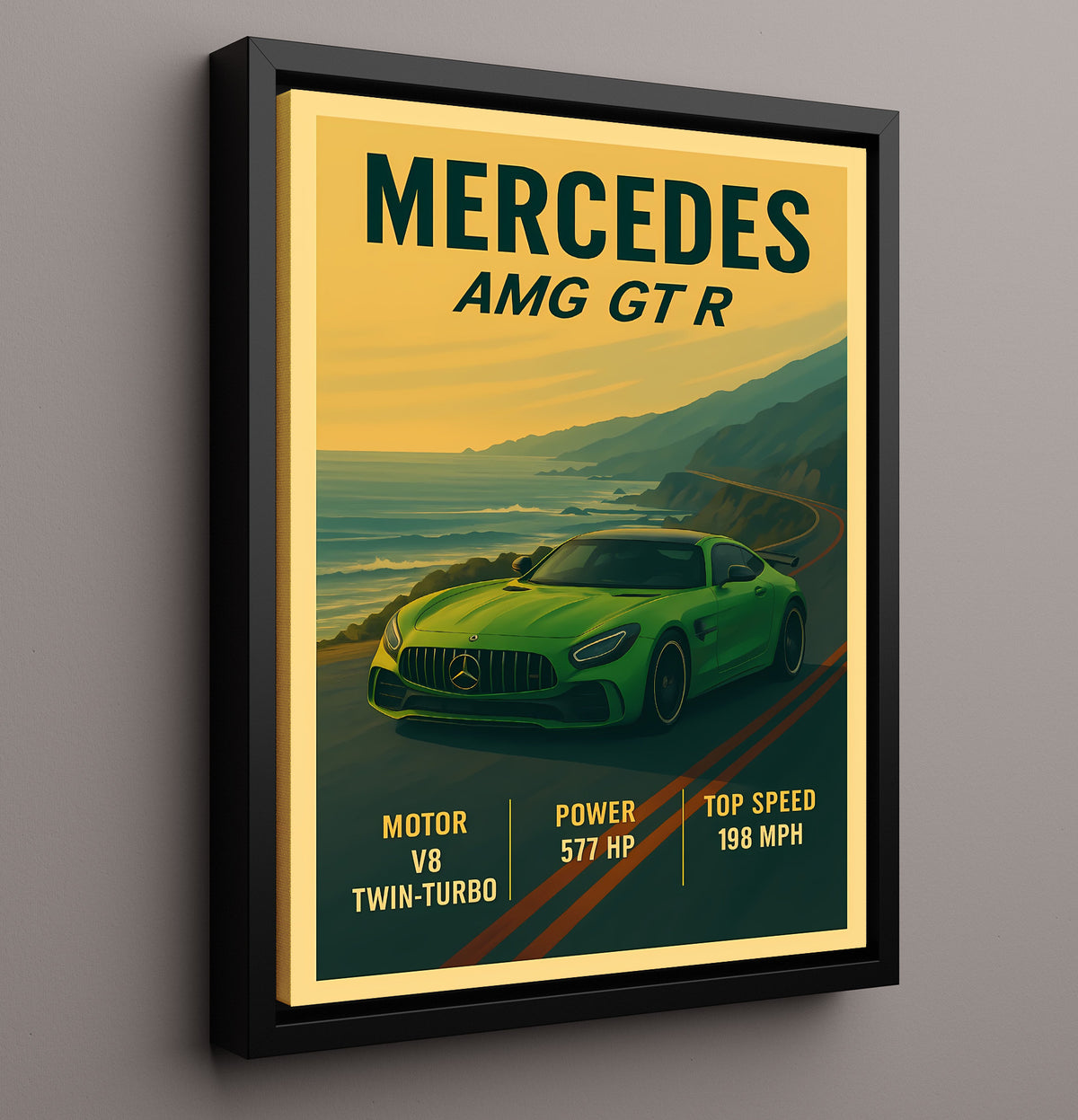Mercedes AMG GT R Track Focused Beast 20x24 Canvas vintage automotive wall art