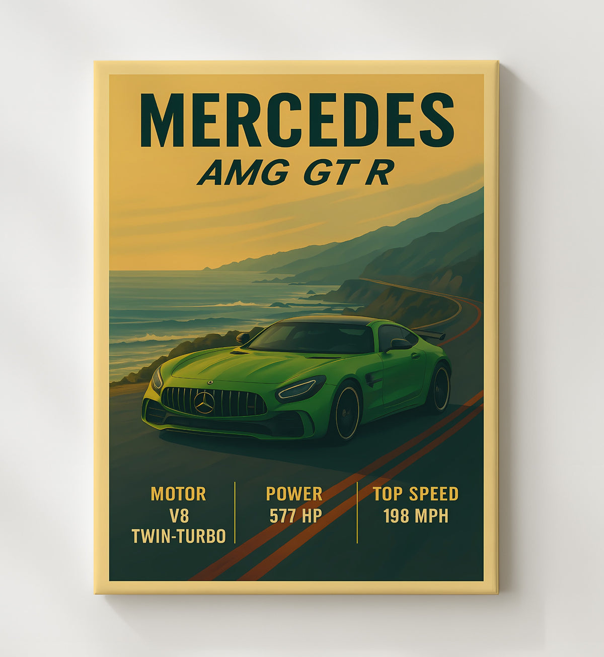 Mercedes AMG GT R Track Focused Beast 16x20 Gallery Frame vintage automotive wall art