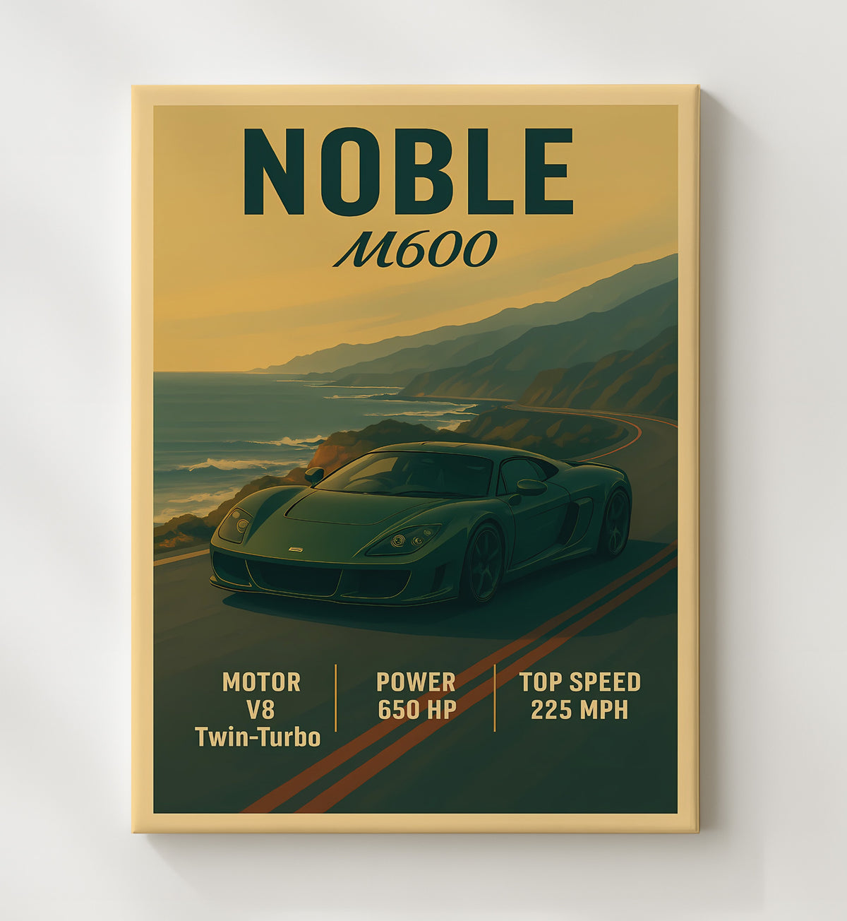 Noble M600 Twin-Turbo Analog Beast 16x20 Gallery Frame vintage automotive wall art