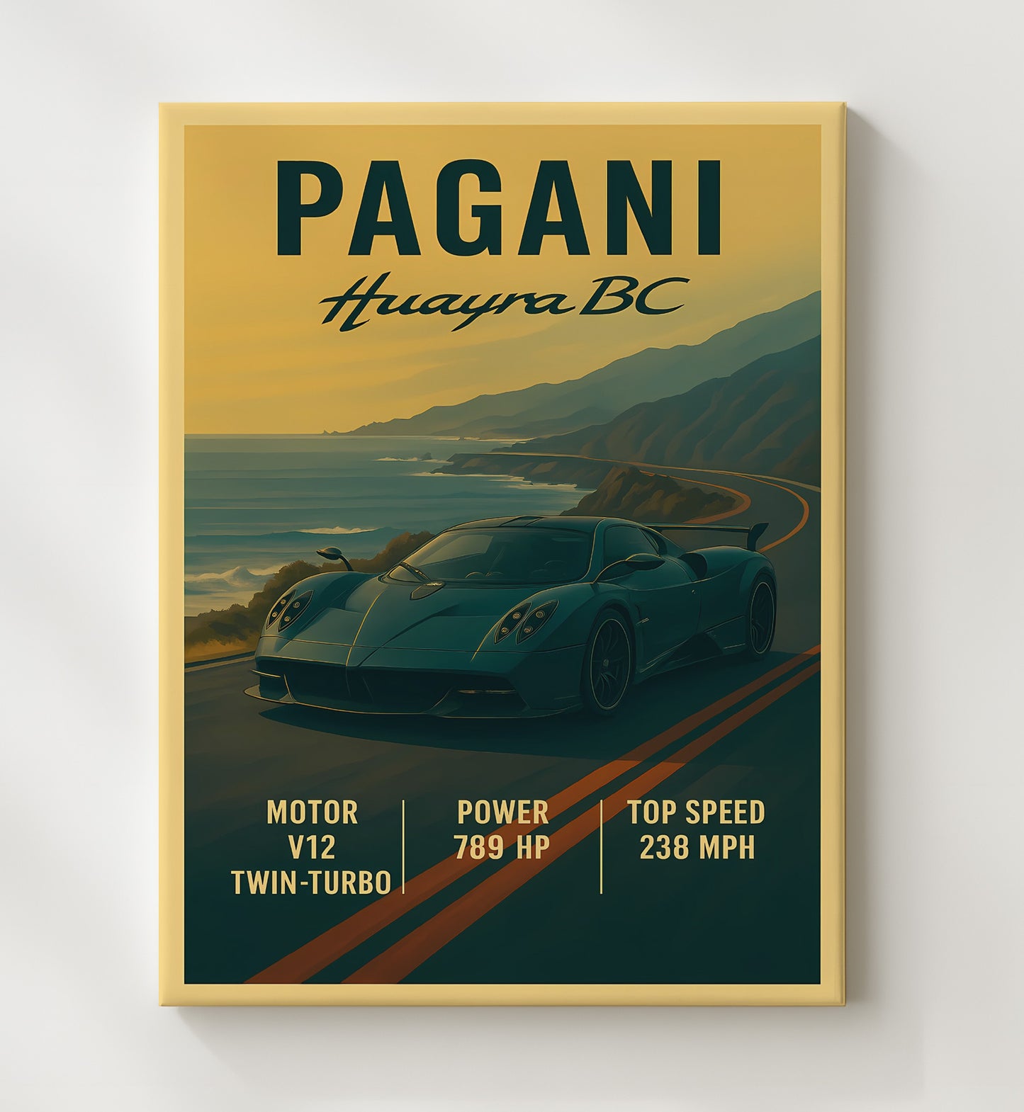 Pagani Huayra BC Twin-Turbo V12 Carbon Aero 16x20 Gallery Frame vintage automotive wall art