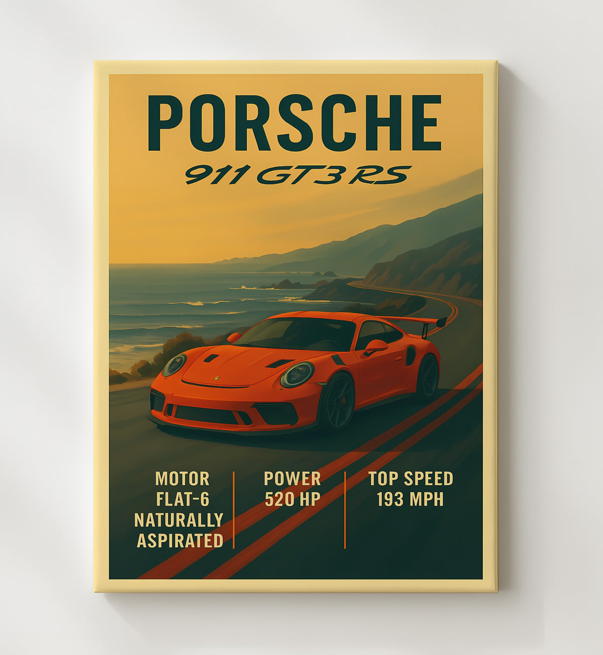 Porsche 911 GT3 RS Naturally Aspirated Track Weapon 16x20 Gallery Frame vintage automotive wall art