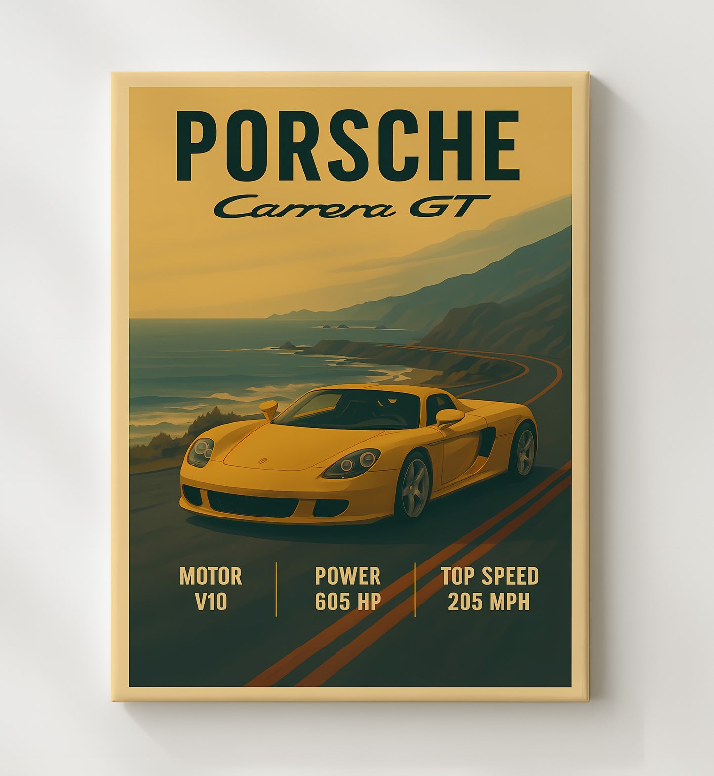 Porsche Carrera GT V10 Supercar Legend 16x20 Gallery Frame vintage automotive wall art