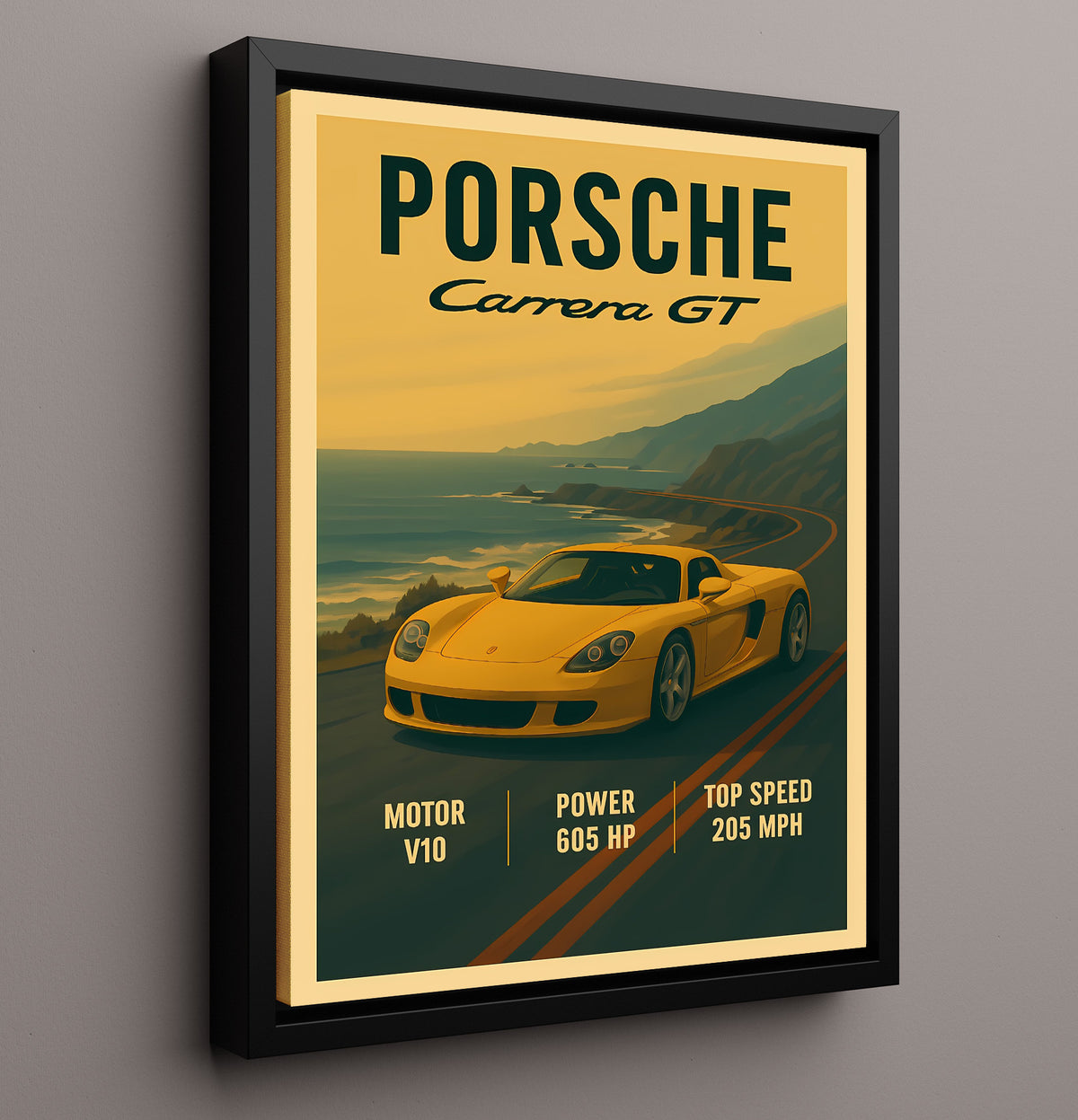 Porsche Carrera GT V10 Supercar Legend 20x24 Canvas vintage automotive wall art