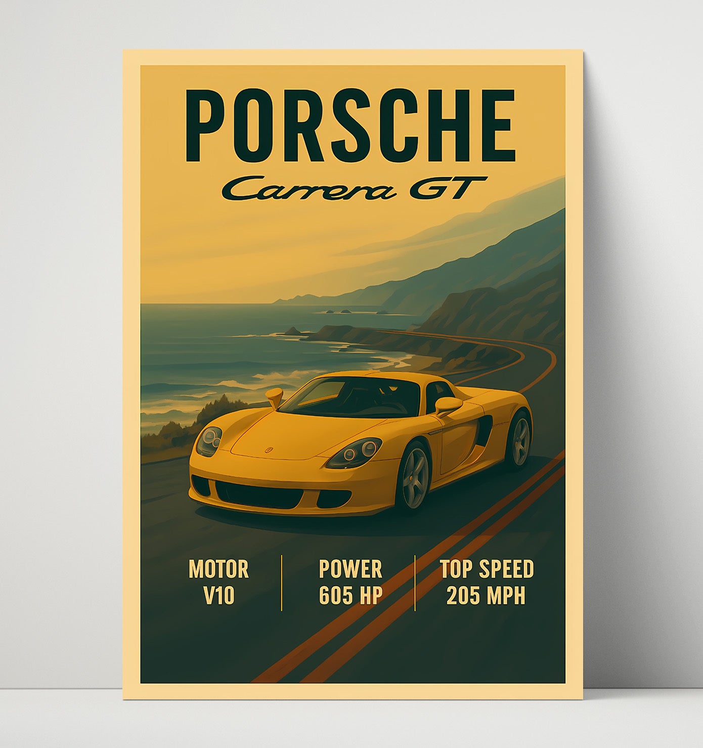 Porsche Carrera GT V10 Supercar Legend Vintage 16x20 Unframed Print automotive wall art print – Automotive Wall Art decor