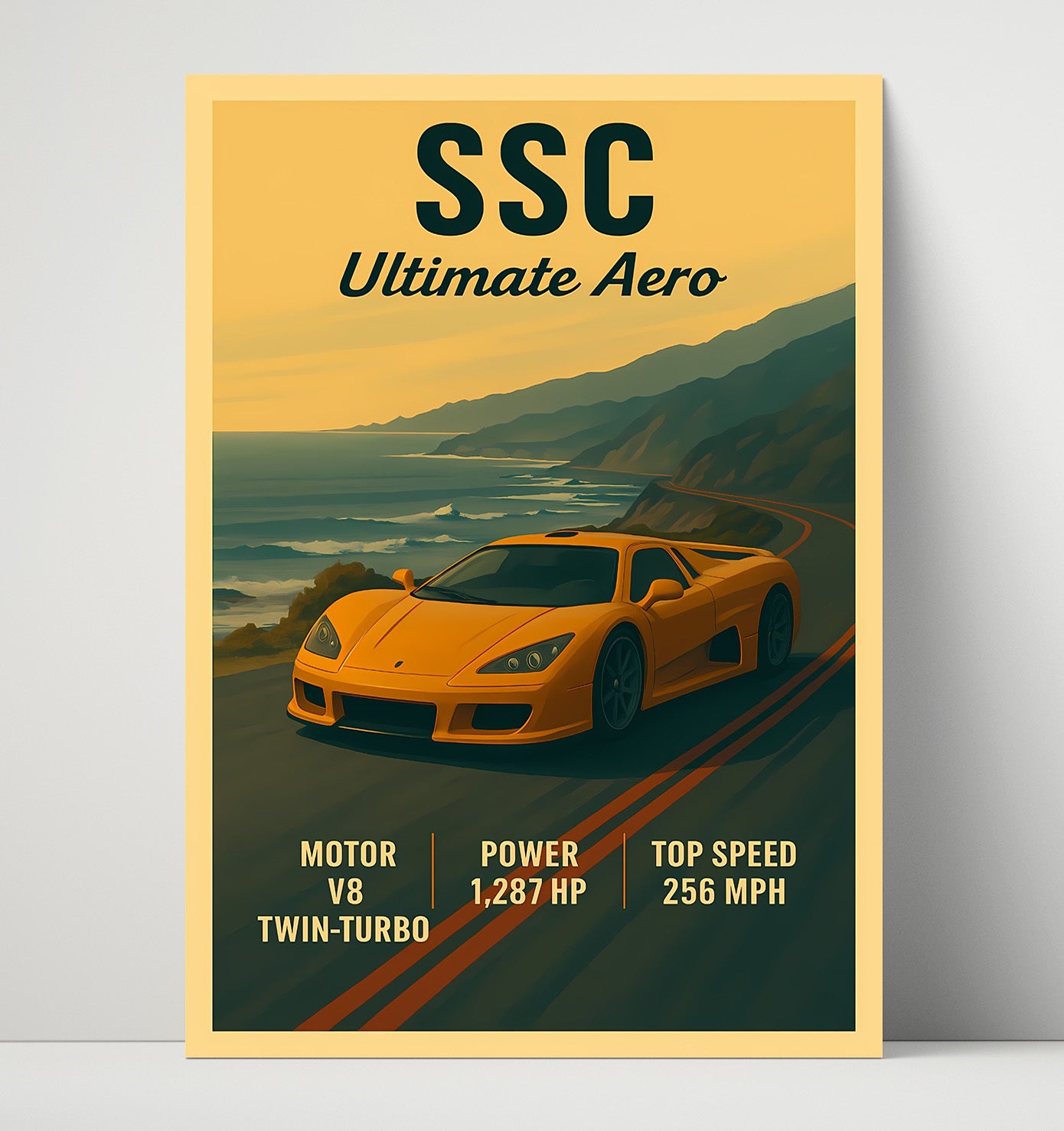 SSC Ultimate Aero American Hypercar Legend Vintage 16x20 Unframed Print automotive wall art print – Automotive Wall Art decor