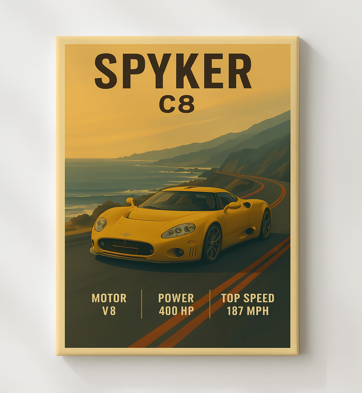 Spyker C8 Handbuilt Exotic Coupe 16x20 Gallery Frame vintage automotive wall art