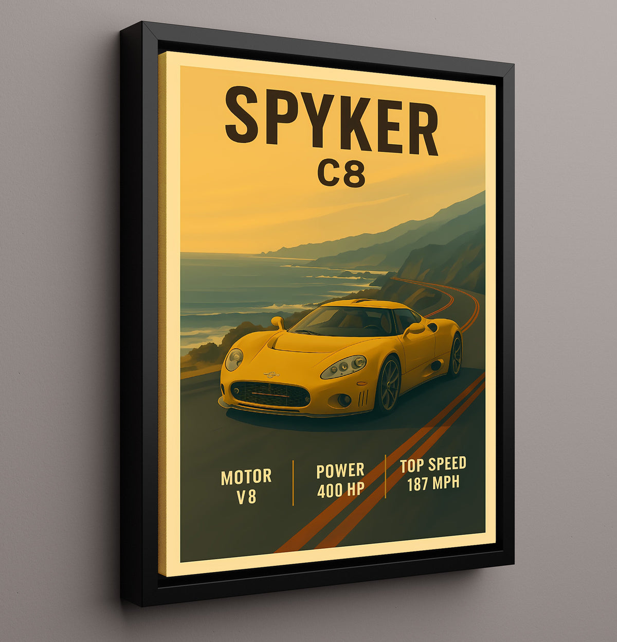 Spyker C8 Handbuilt Exotic Coupe 20x24 Canvas vintage automotive wall art