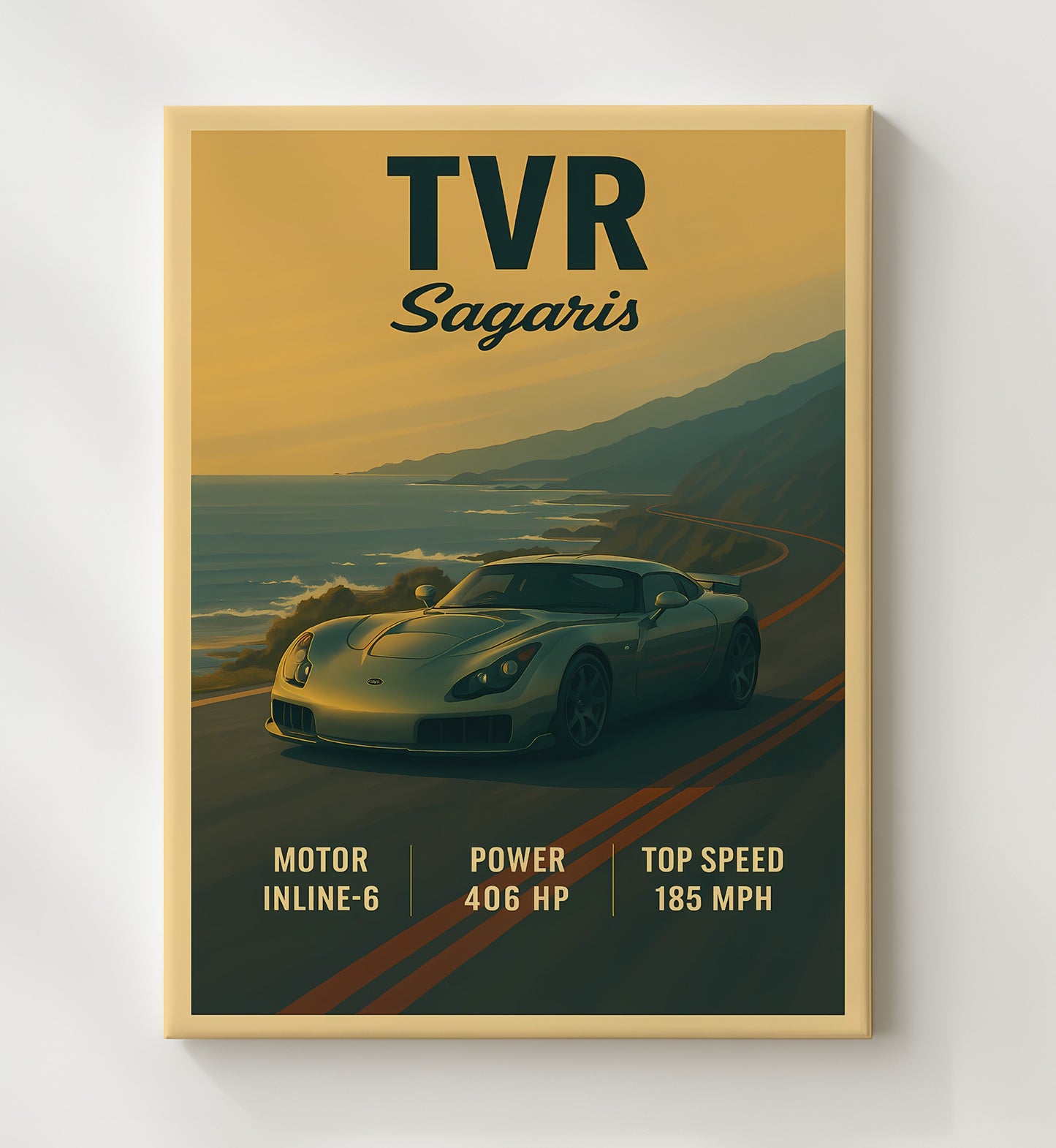 TVR Sagaris Wild British Sports Car 16x20 Gallery Frame vintage automotive wall art