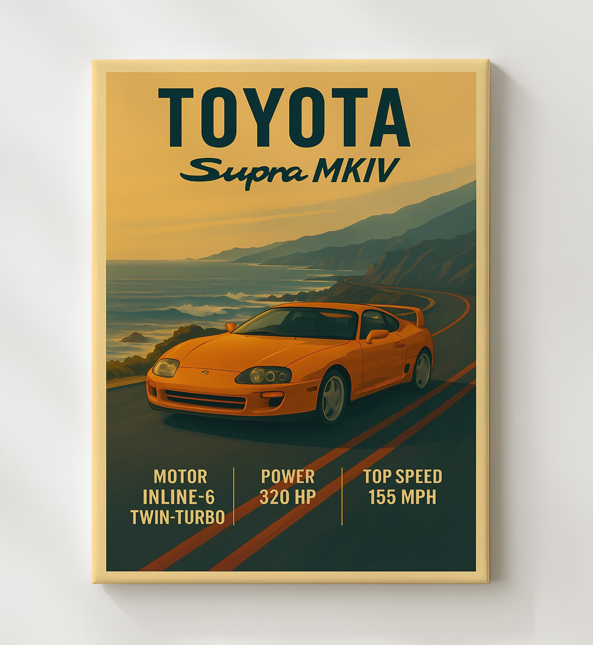 Toyota Supra MKIV Twin-Turbo Legend 16x20 Gallery Frame vintage automotive wall art