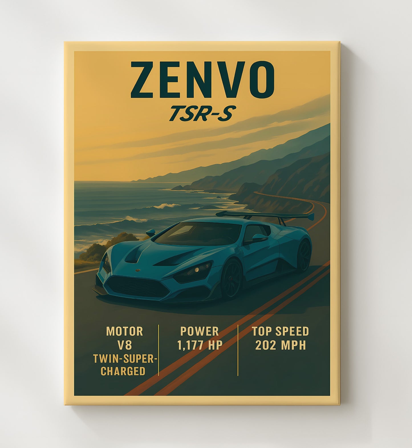 Zenvo TSR S Extreme Track Hypercar 16x20 Gallery Frame vintage automotive wall art