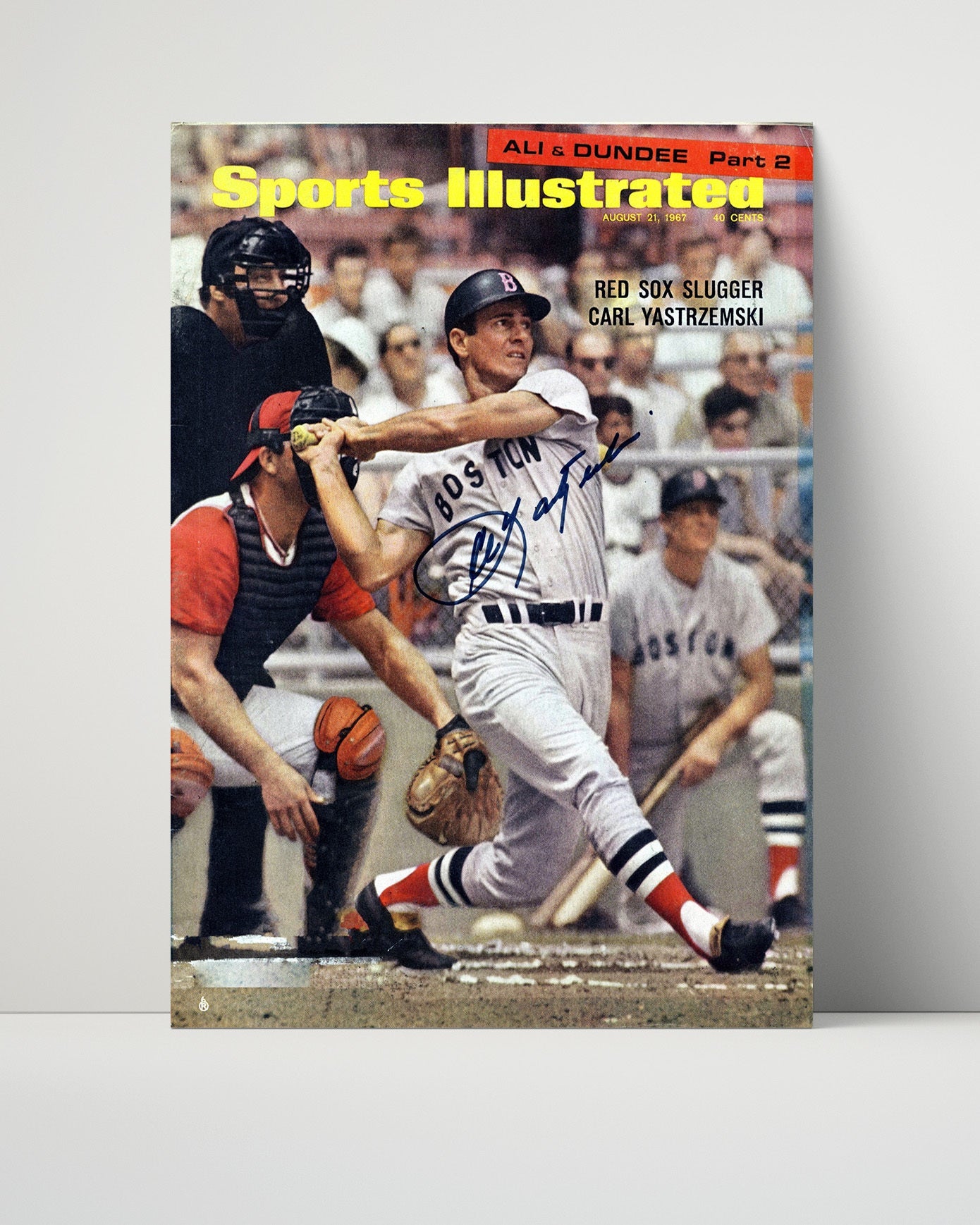 Carl Yastrzemski Autograph Poster - 1967 World Series Program - Fenway Fight