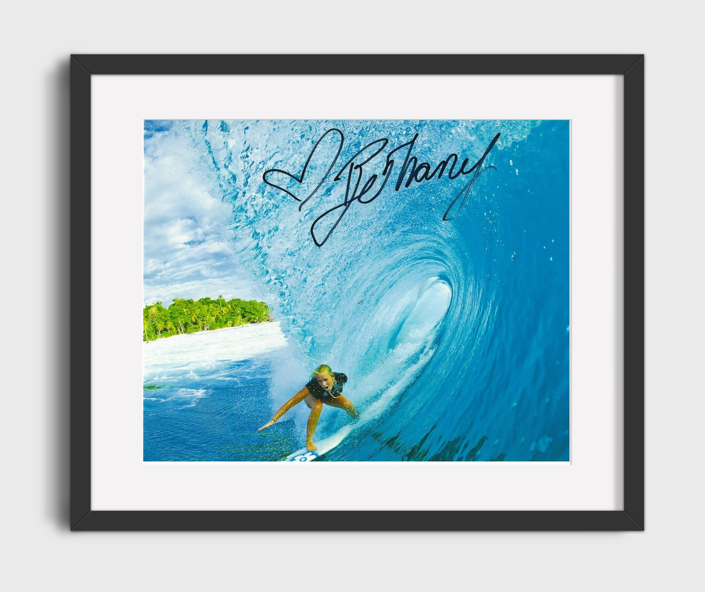 Bethany Hamilton Riding Inside Ocean Barrel 16x20 Gallery Frame celebrity wall art