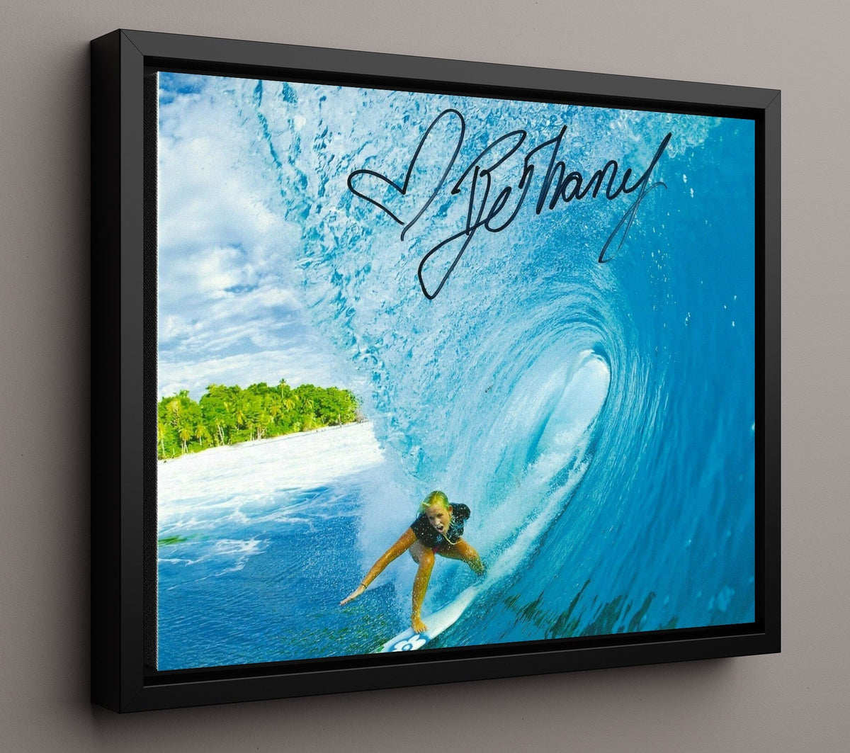 Bethany Hamilton Riding Inside Ocean Barrel 8x10 Framed Canvas celebrity wall art