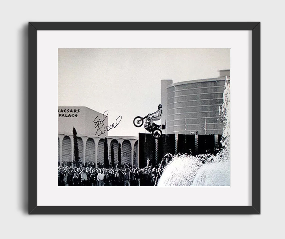 Evel Knievel Caesars Palace Motorcycle Jump 16x20 Gallery Frame celebrity wall art