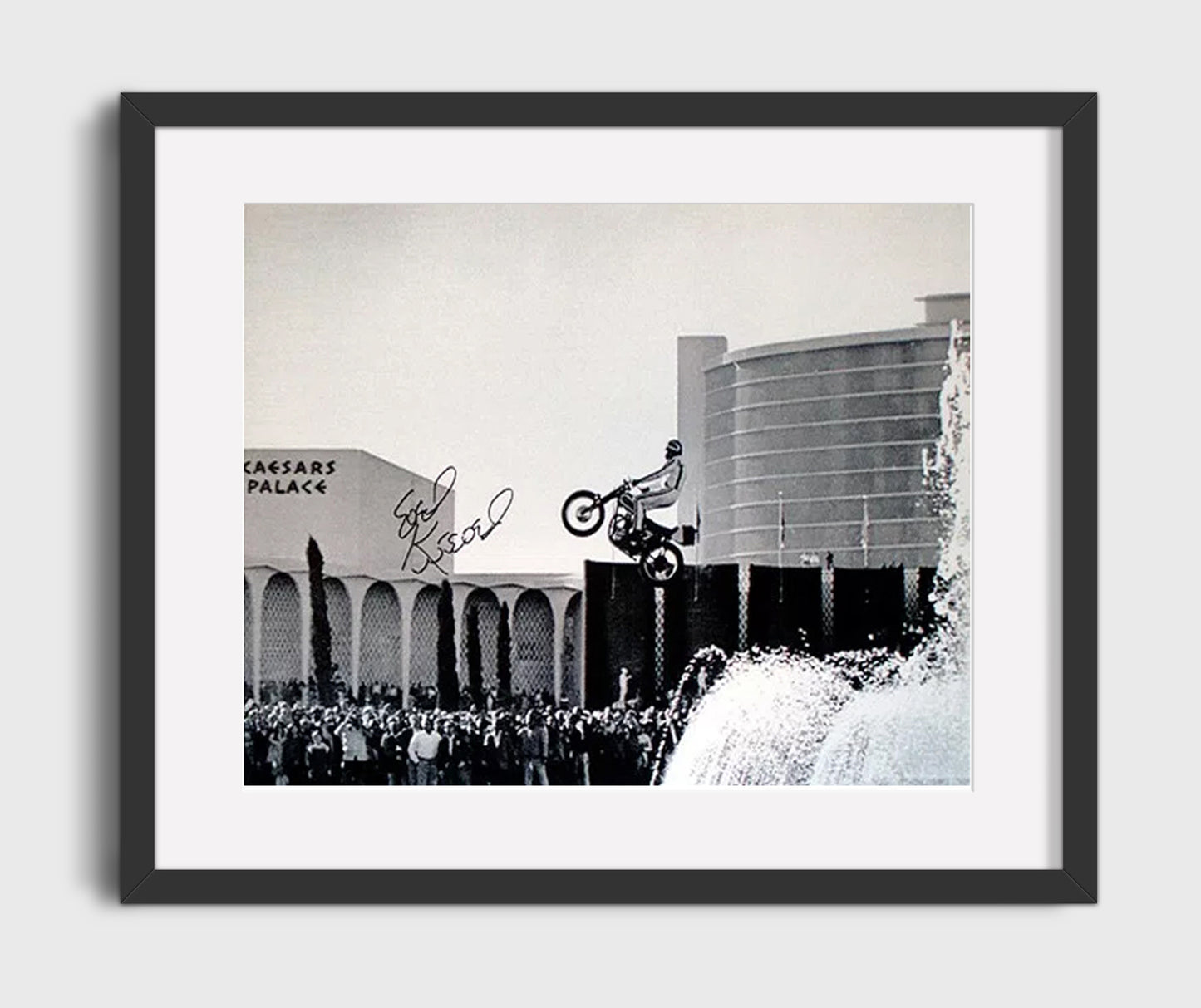 Evel Knievel Caesars Palace Motorcycle Jump 16x20 Gallery Frame celebrity wall art