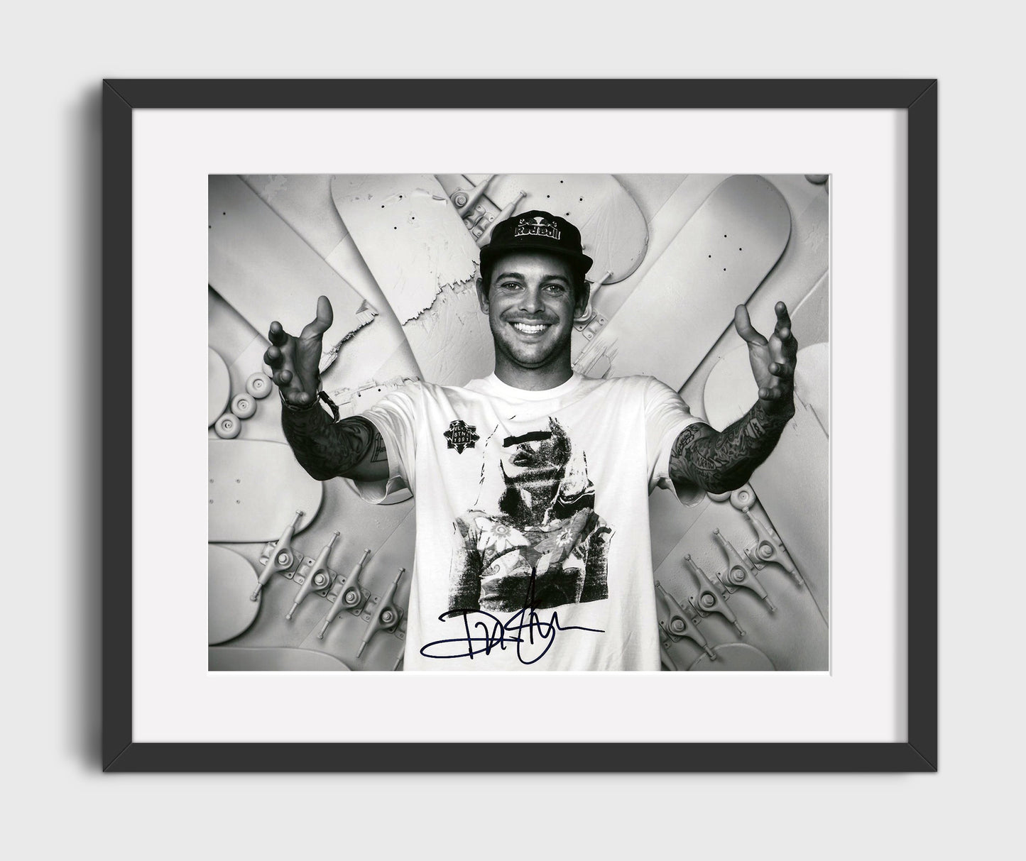Ryan Sheckler Professional Skateboarder Black-and-White Studio 16x20 Gallery Frame celebrity wall art