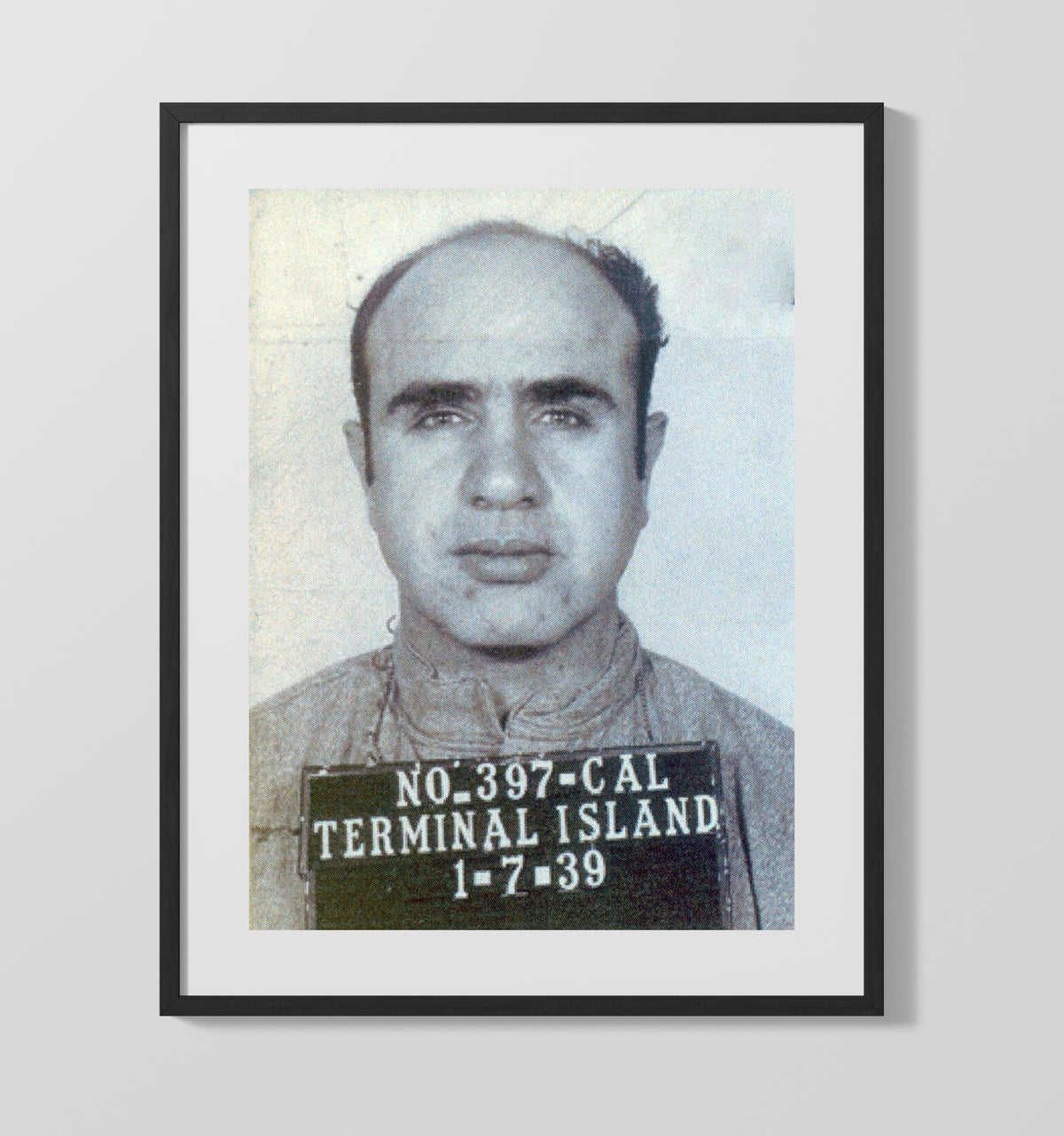 Al Capone - Chicago Crime Boss Booking mug shot wall art 20x24 Canvas