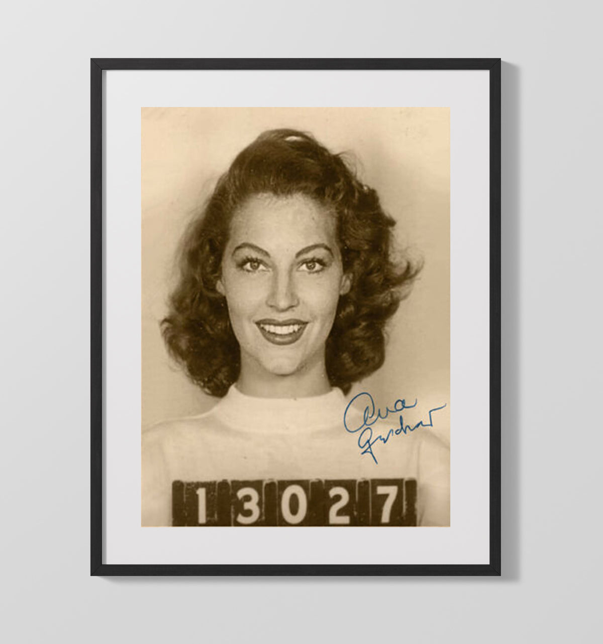 Ava Gardner - Hollywood Booking Photo mug shot wall art 20x24 Canvas