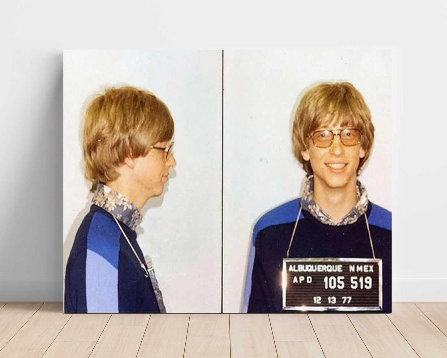 Bill Gates Albuquerque Police Department 1977 Landscape.jpg Mug Shot Print 16x20 Unframed Print mug shot wall art print