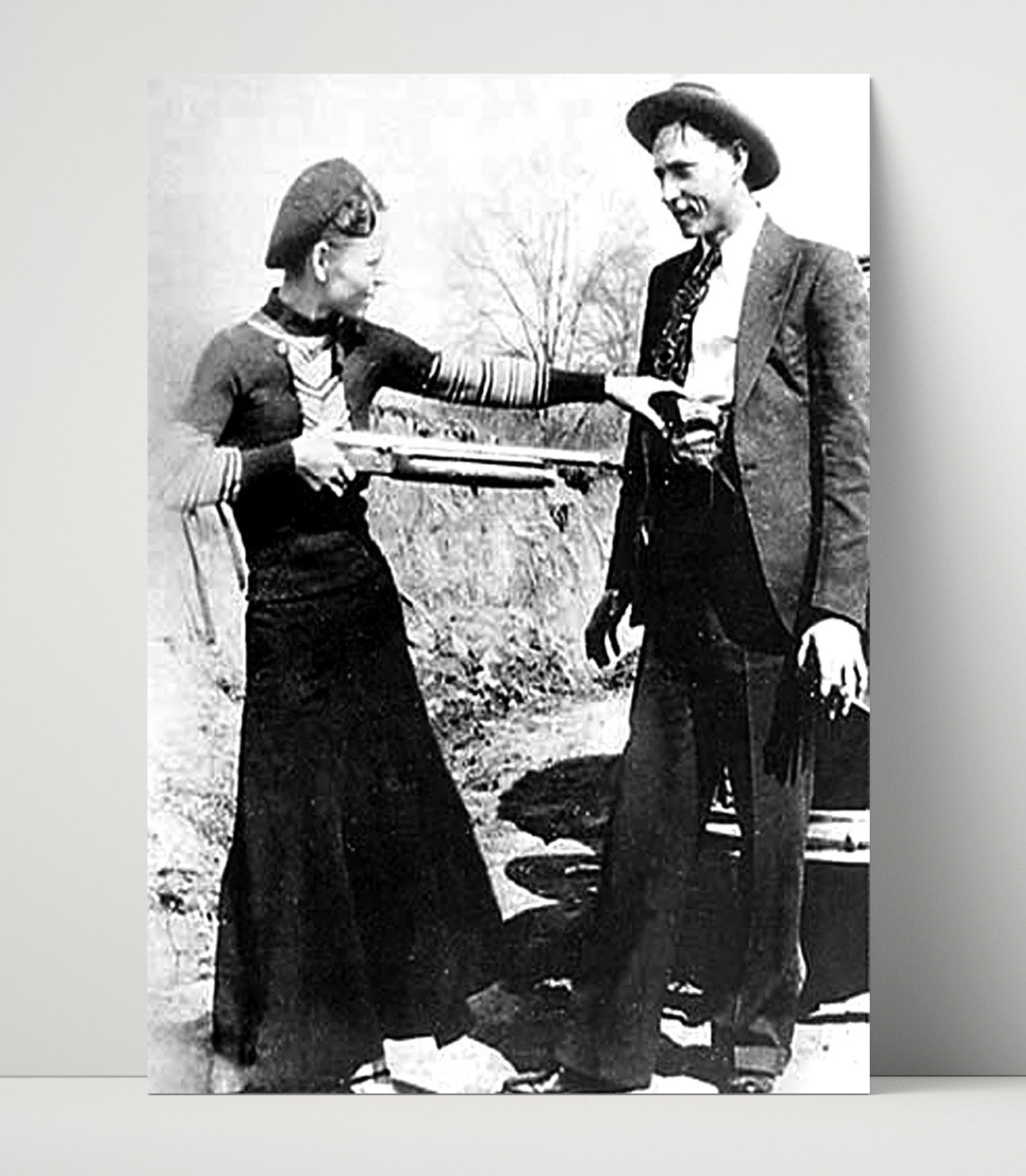 Bonnie and Clyde Partners in Crime Scene Mug Shot Print 16x20 Unframed Print mug shot wall art print
