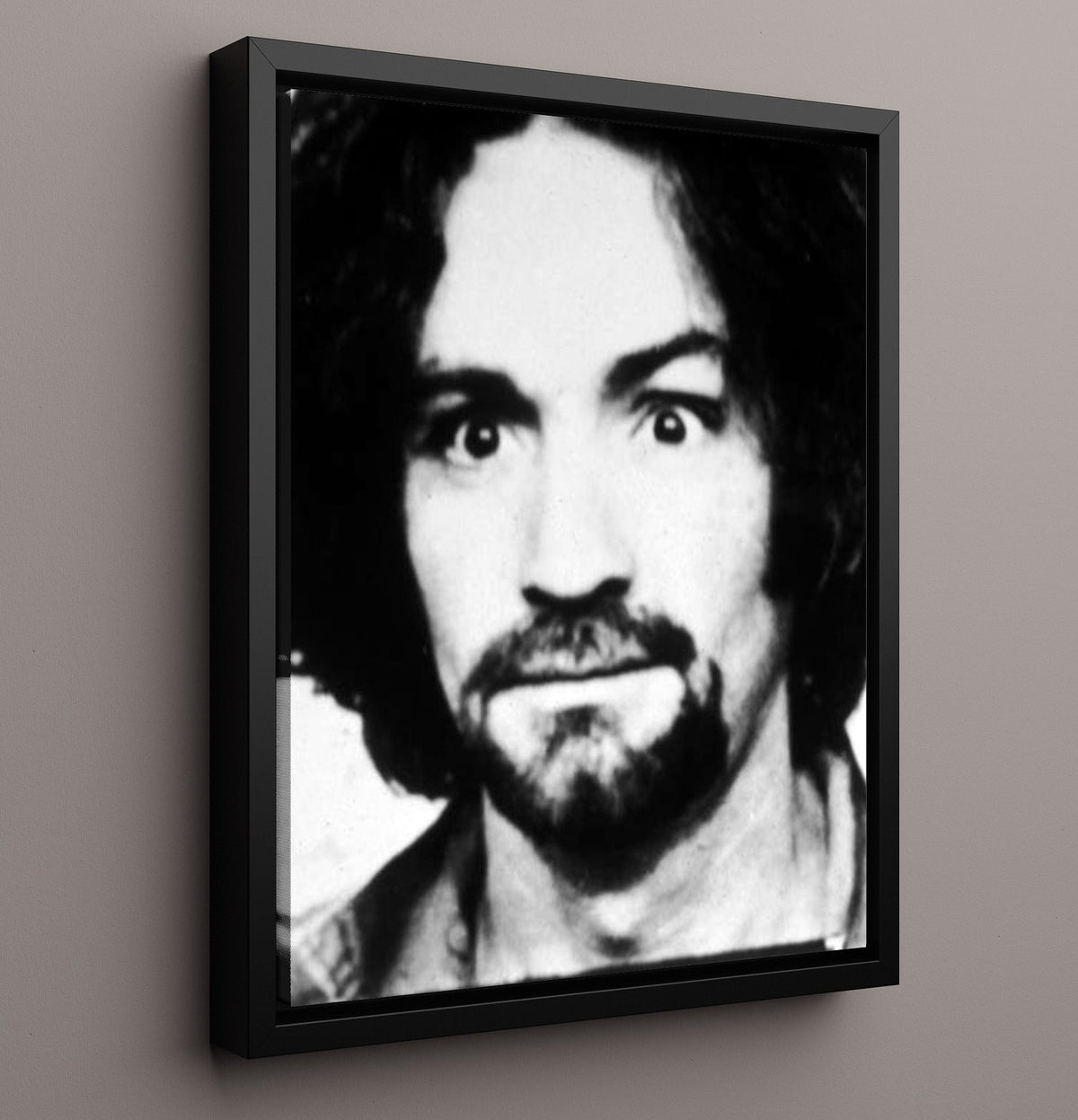 Charles Manson - Helter Skelter Stare mug shot wall art 16x20 Gallery Frame