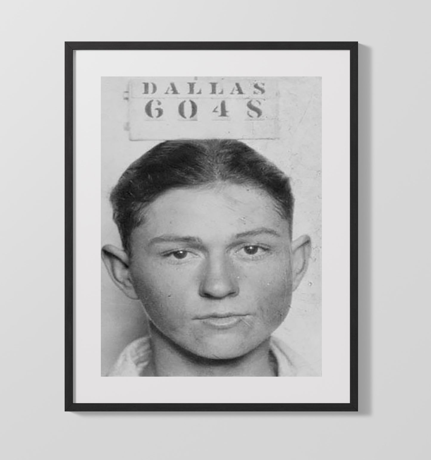 Clyde Barrow - Public Enemy Pose mug shot wall art 20x24 Canvas