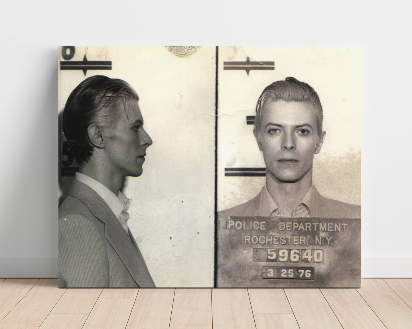 David Bowie Rochester Police Department 1976 Mug Shot Print 16x20 Unframed Print mug shot wall art print