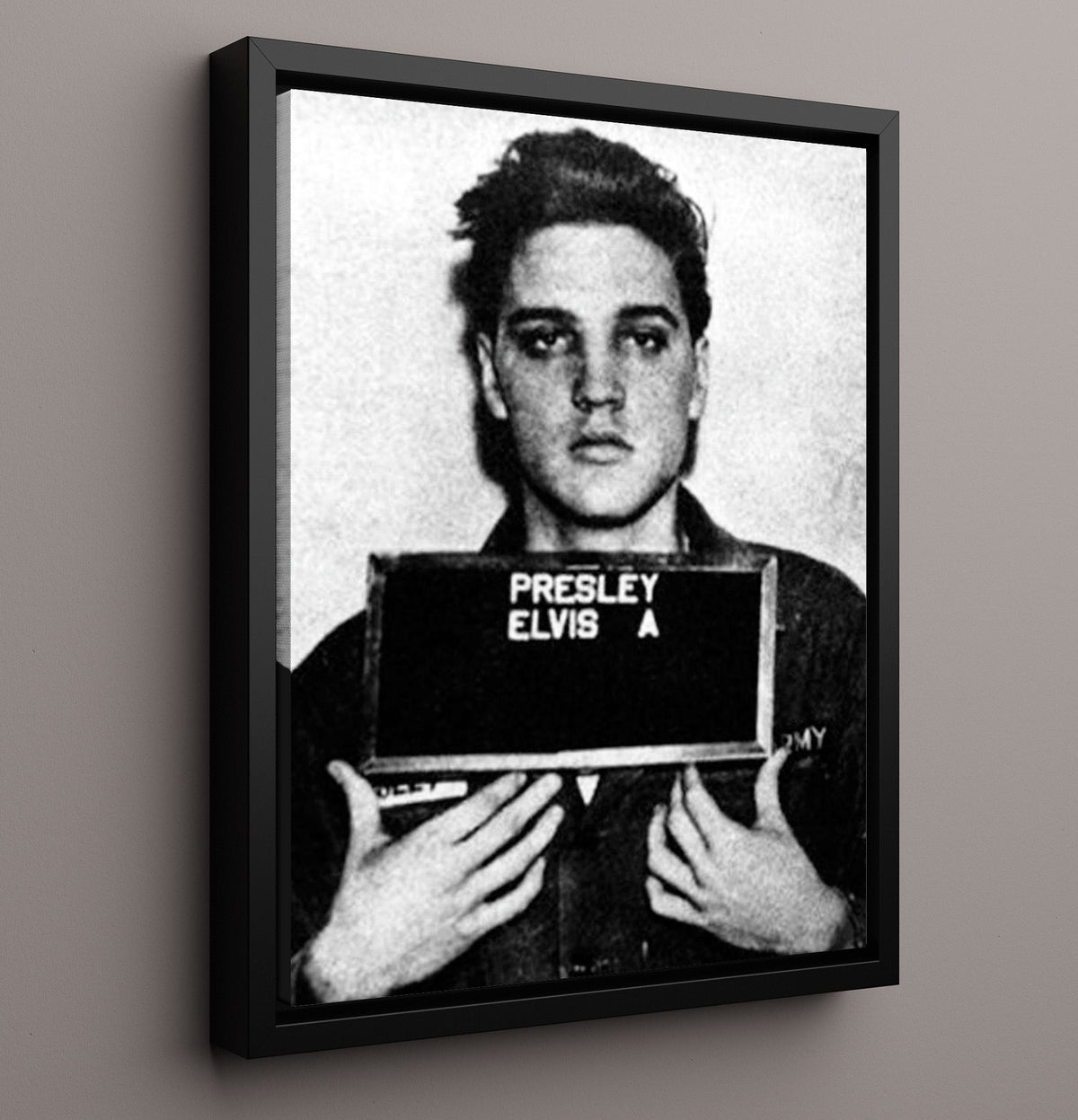 Elvis Presley - U.S. Army 1958 mug shot wall art 16x20 Gallery Frame