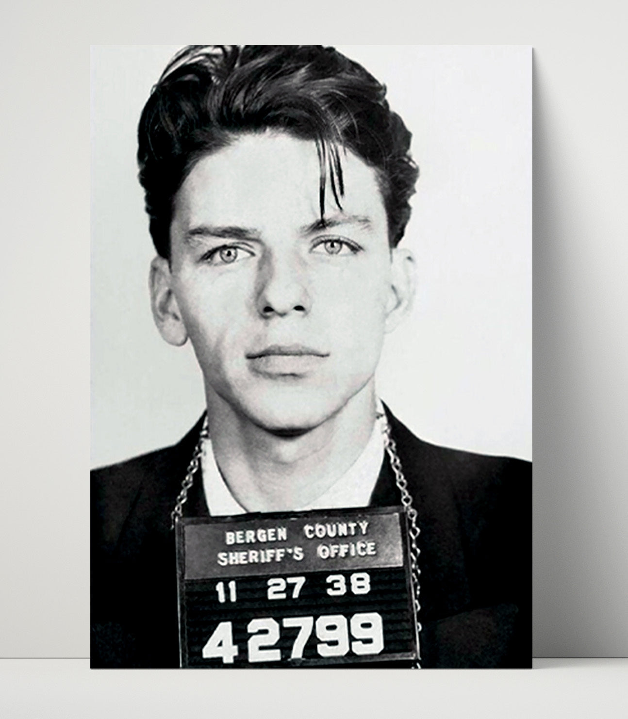 Frank Sinatra - Bergen County Sheriff 1938 mug shot wall art 16x20 Unframed Print