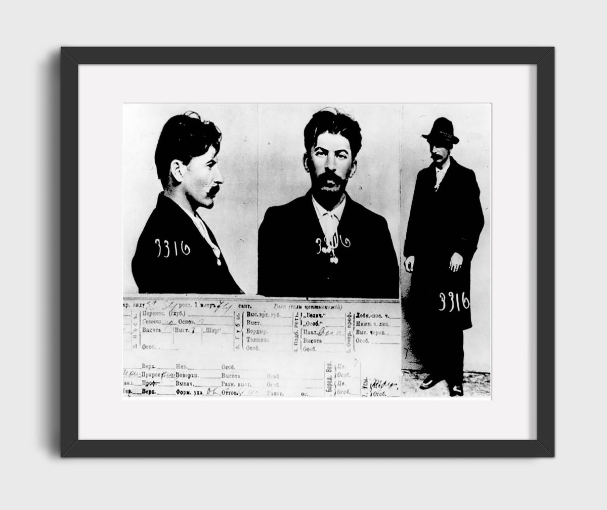 Joseph Stalin - St. Petersburg Imperial Police 1911 mug shot wall art 20x24 Canvas