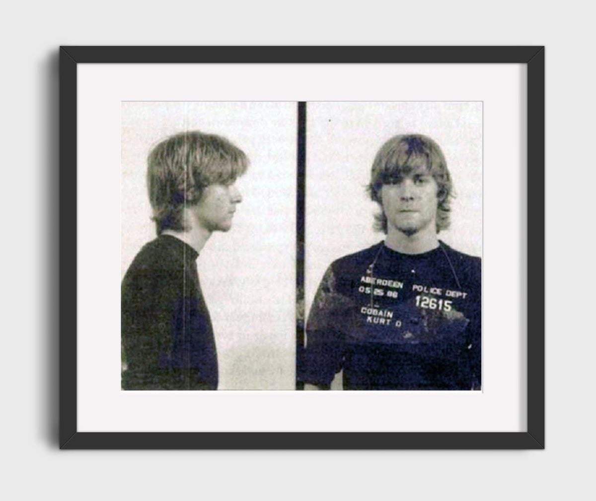 Kurt Cobain - Aberdeen Police Department 1986 mug shot wall art 20x24 Canvas