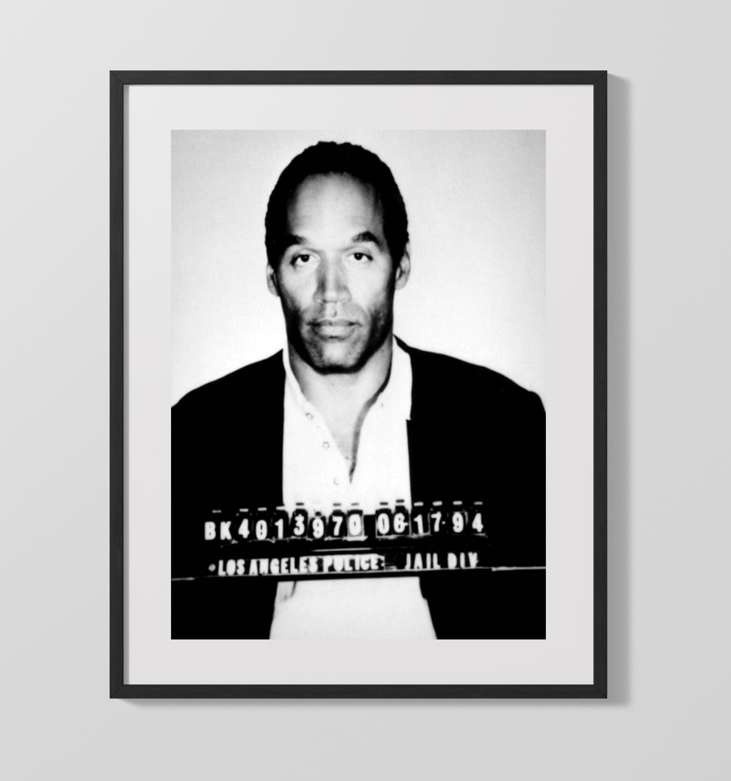 O. J. Simpson - Los Angeles Police Department 1994 mug shot wall art 20x24 Canvas