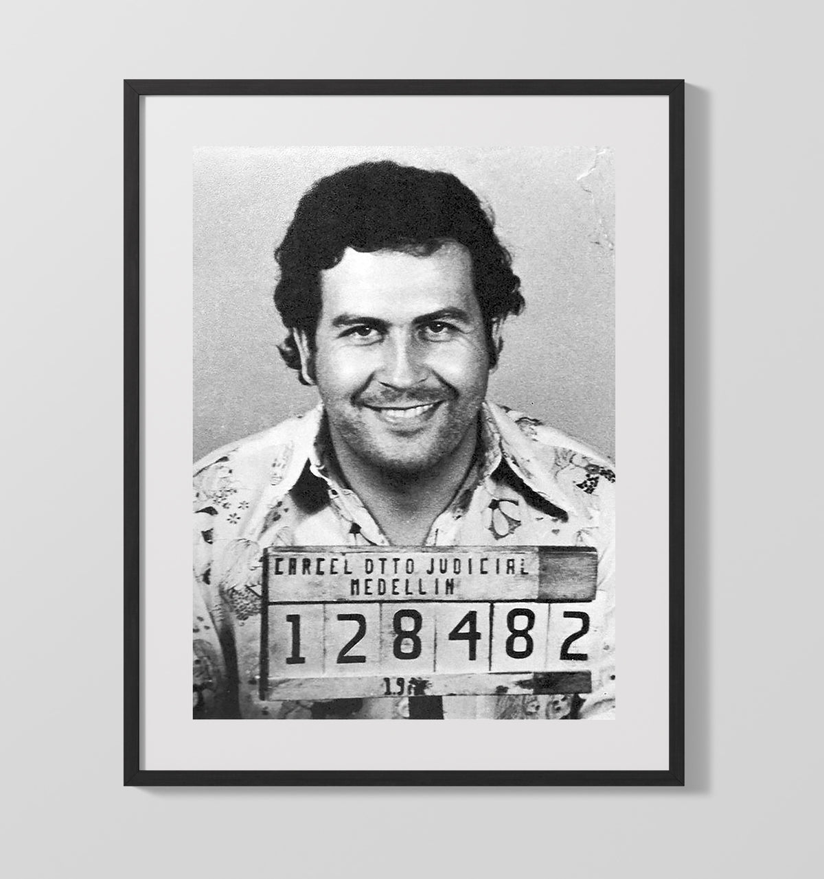 Pablo Escobar - Medellin Judicial Police 1977 mug shot wall art 20x24 Canvas