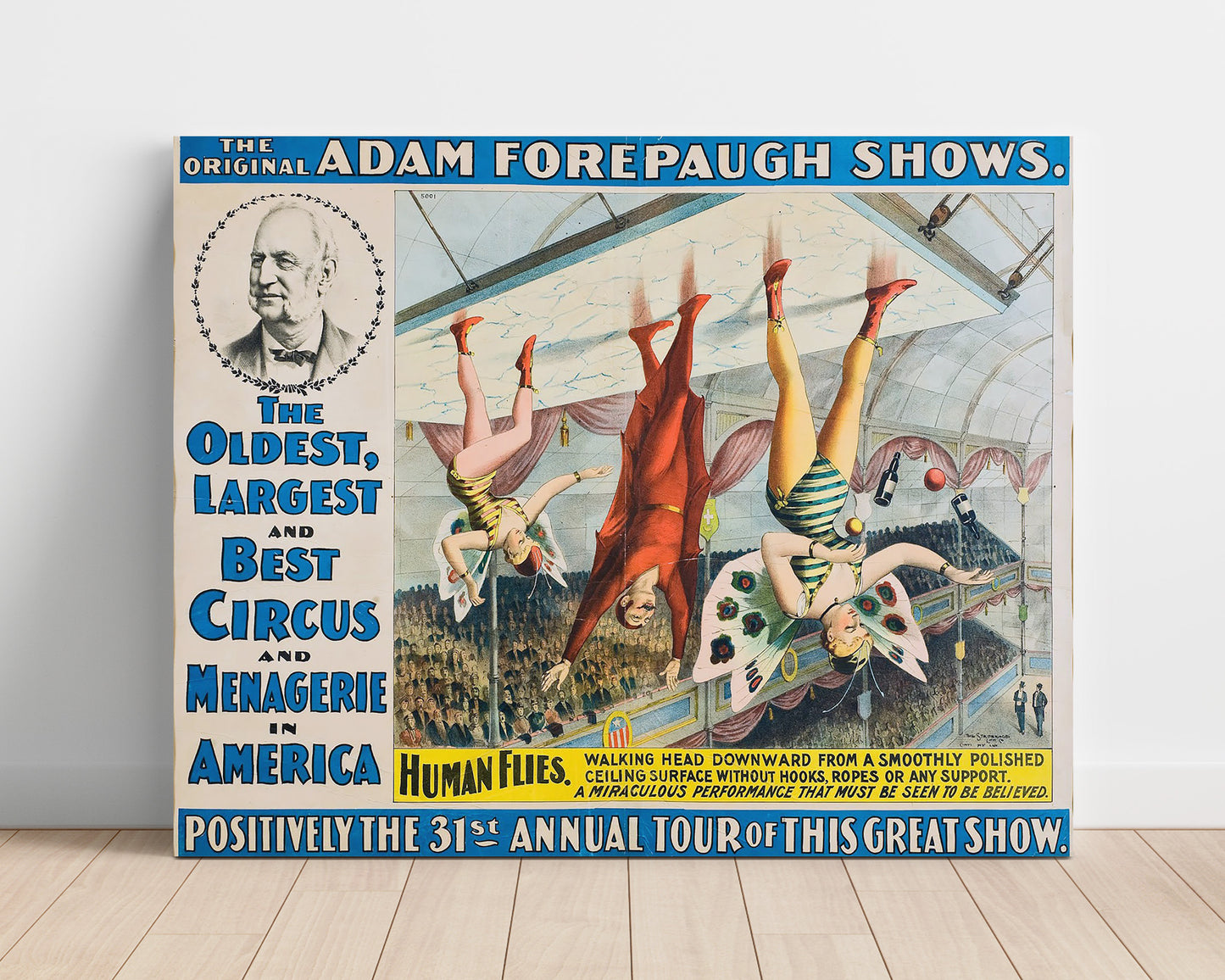 Adam Forepaugh The Human Flies Vintage Circus Print 16x20 Unframed Print circus wall art print