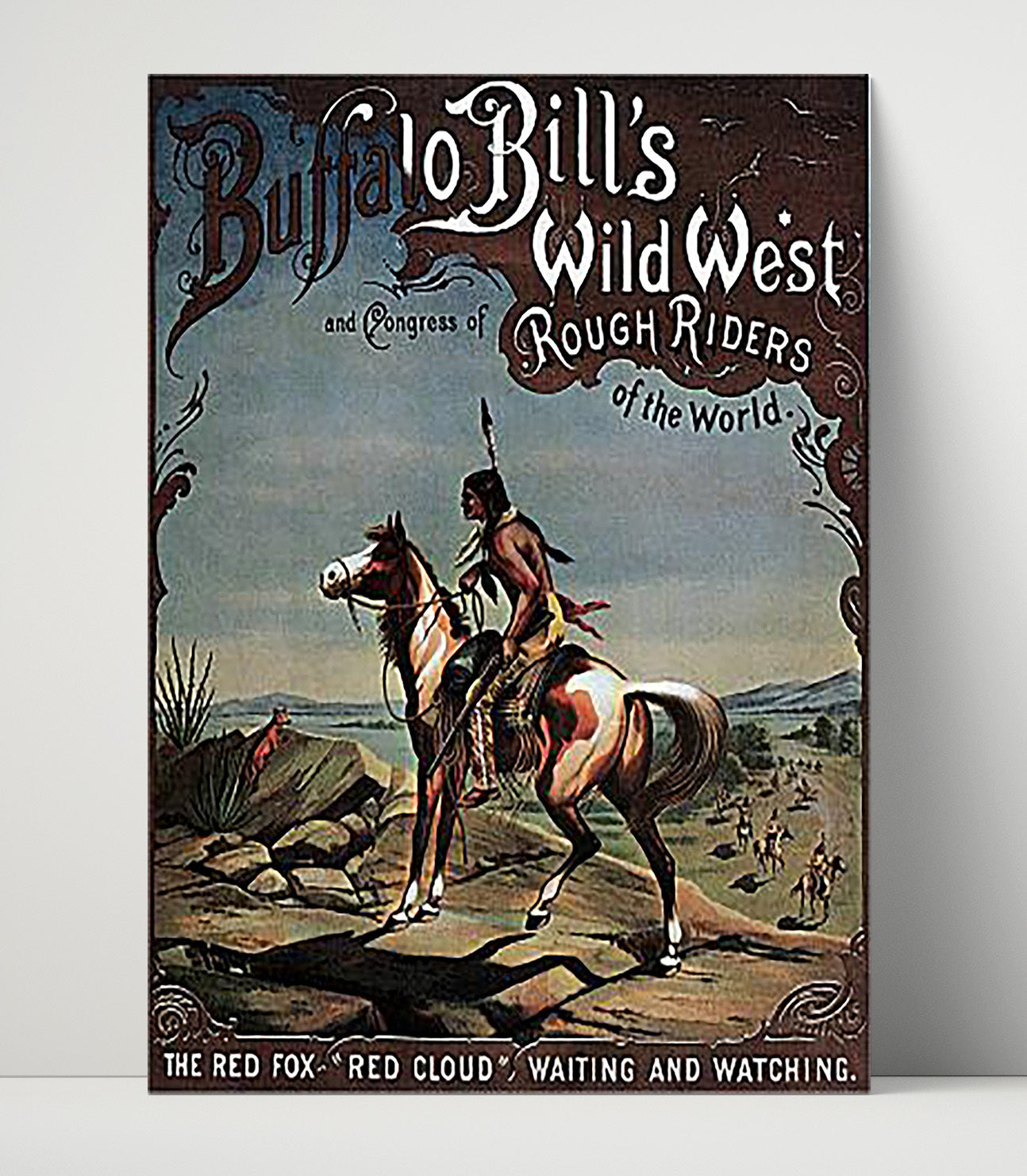 Buffalo Bill Red Cloud Indian Vintage Circus Print 16x20 Unframed Print circus wall art print