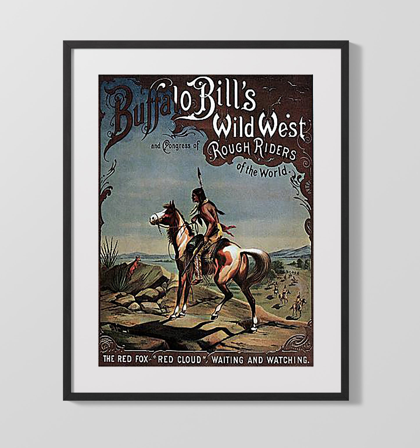 Buffalo Bill - Red Cloud - Gallery Frame vintage circus poster wall art