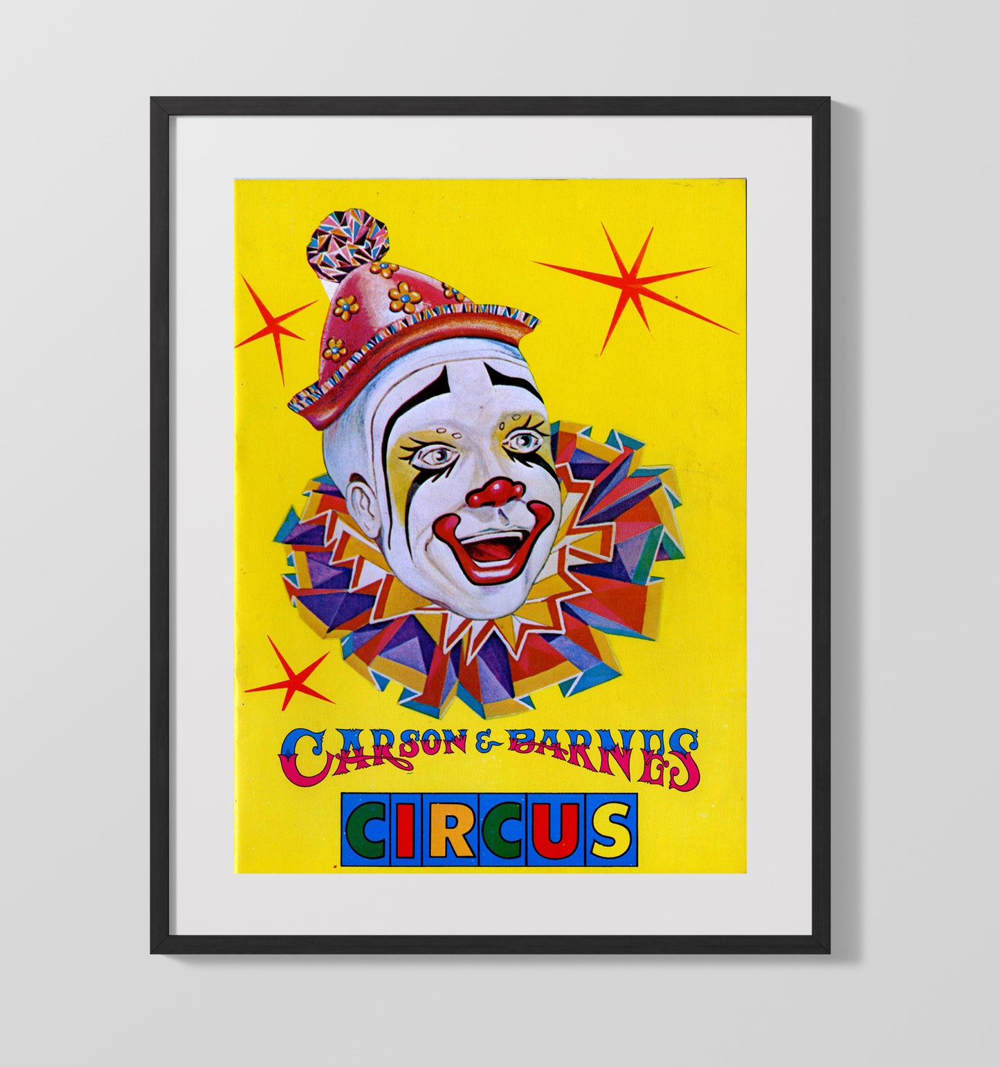 Carson & Barnes Circus - Clown - Gallery Frame vintage circus poster wall art