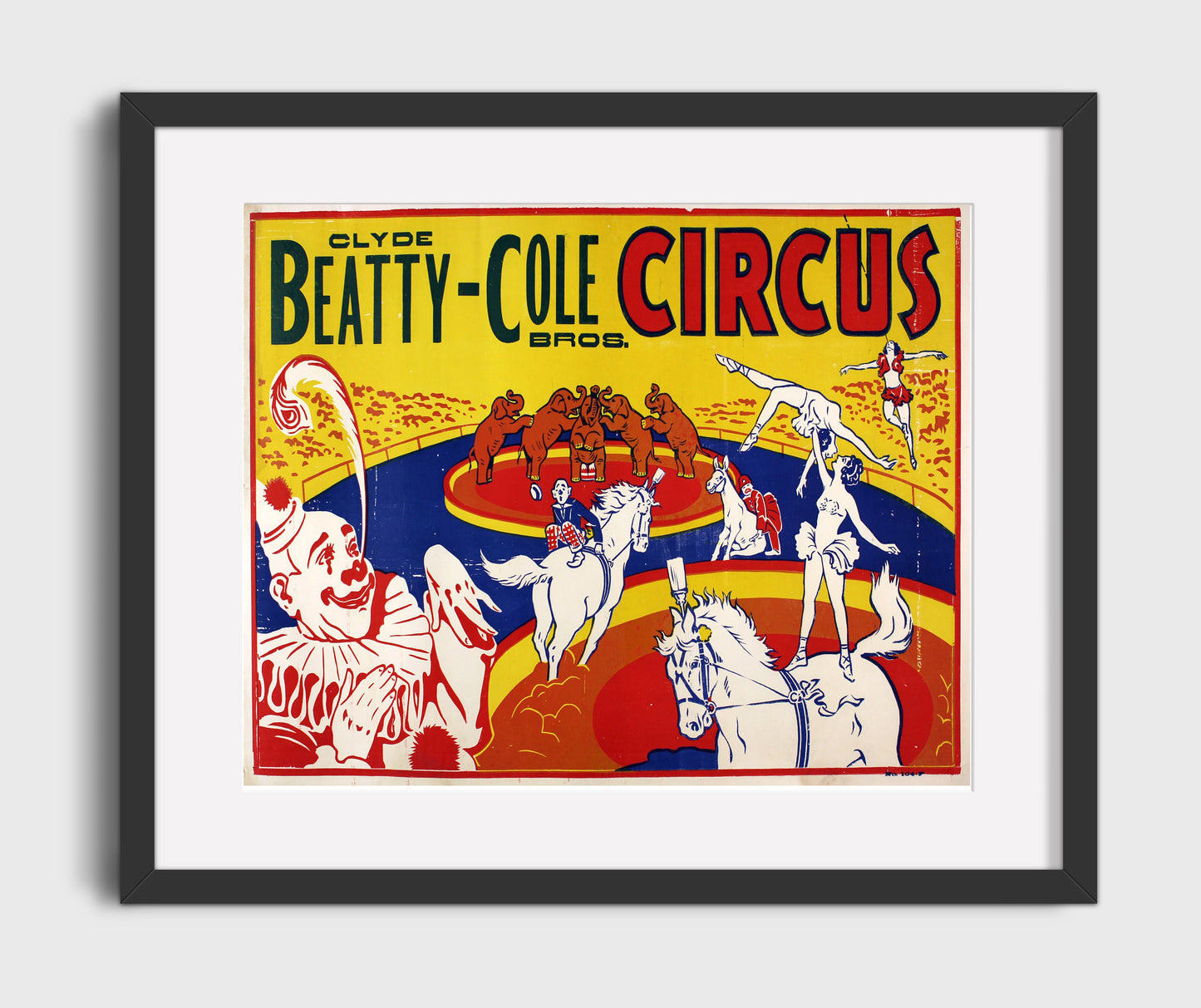 Clyde Beatty-Cole Bros. Circus Acts - Gallery Frame vintage circus poster wall art