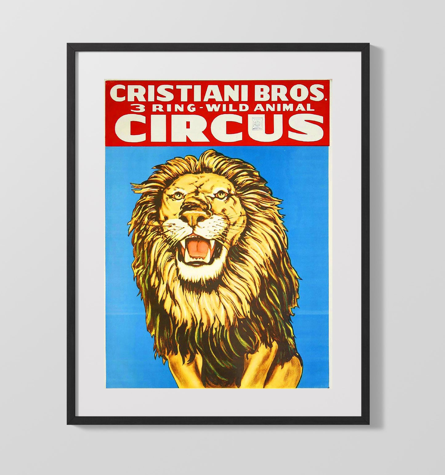 Cristiani Bros. - Lion Act - Gallery Frame vintage circus poster wall art