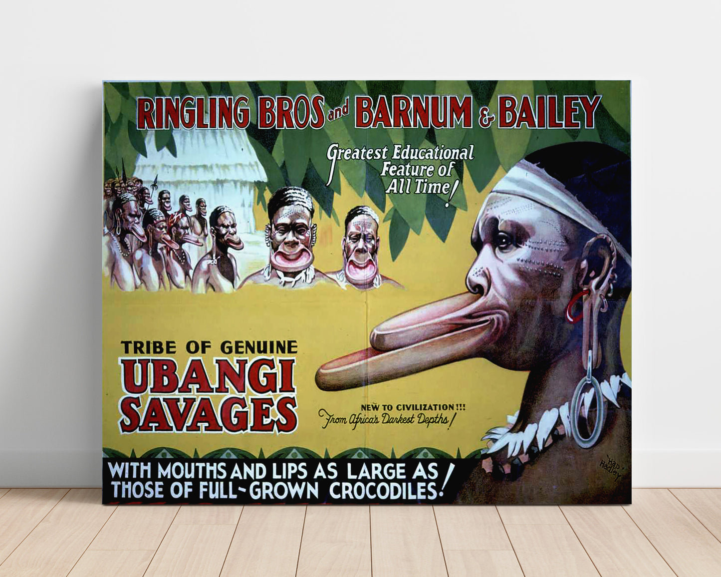 Ringling Bros and Barnum and Bailey Ubangi Tribe Vintage Circus Print 16x20 Unframed Print circus wall art print