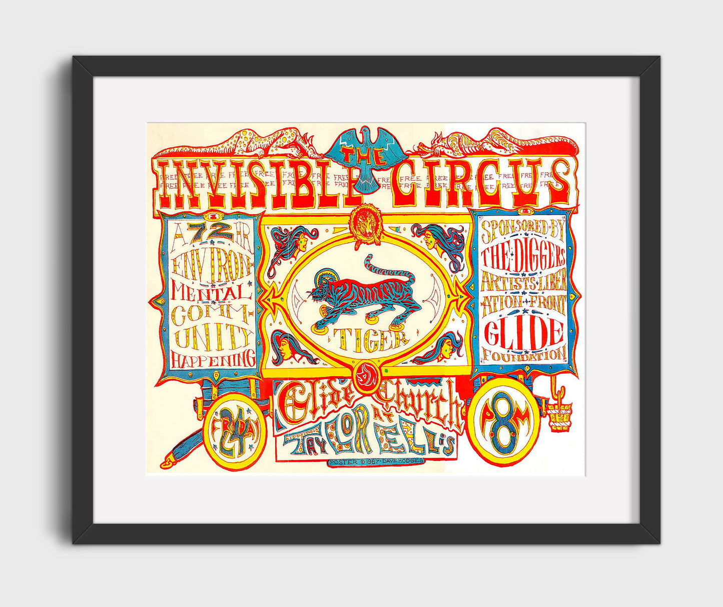 The Invisible Circus 1967 - Gallery Frame vintage circus poster wall art