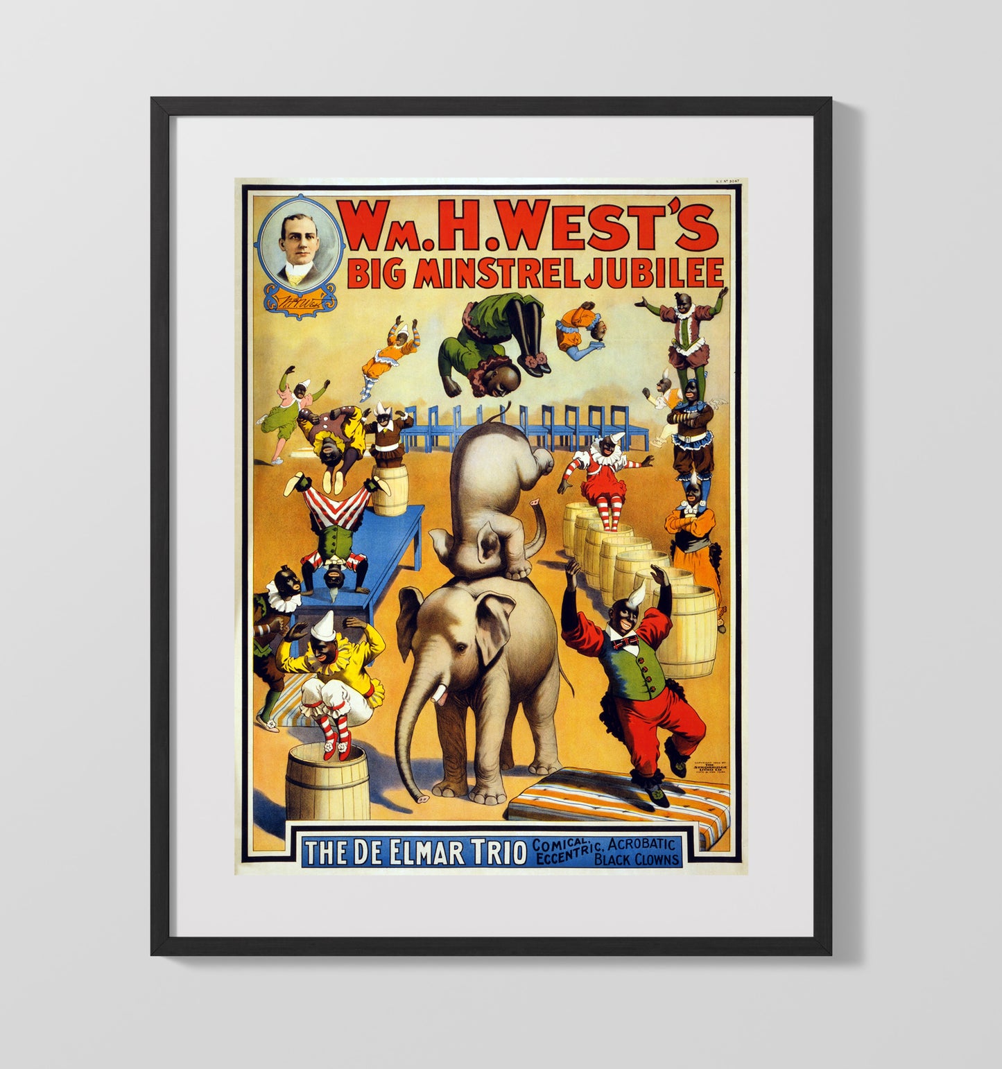 Wm. H. West - Minstrel Jubilee - Gallery Frame vintage circus poster wall art