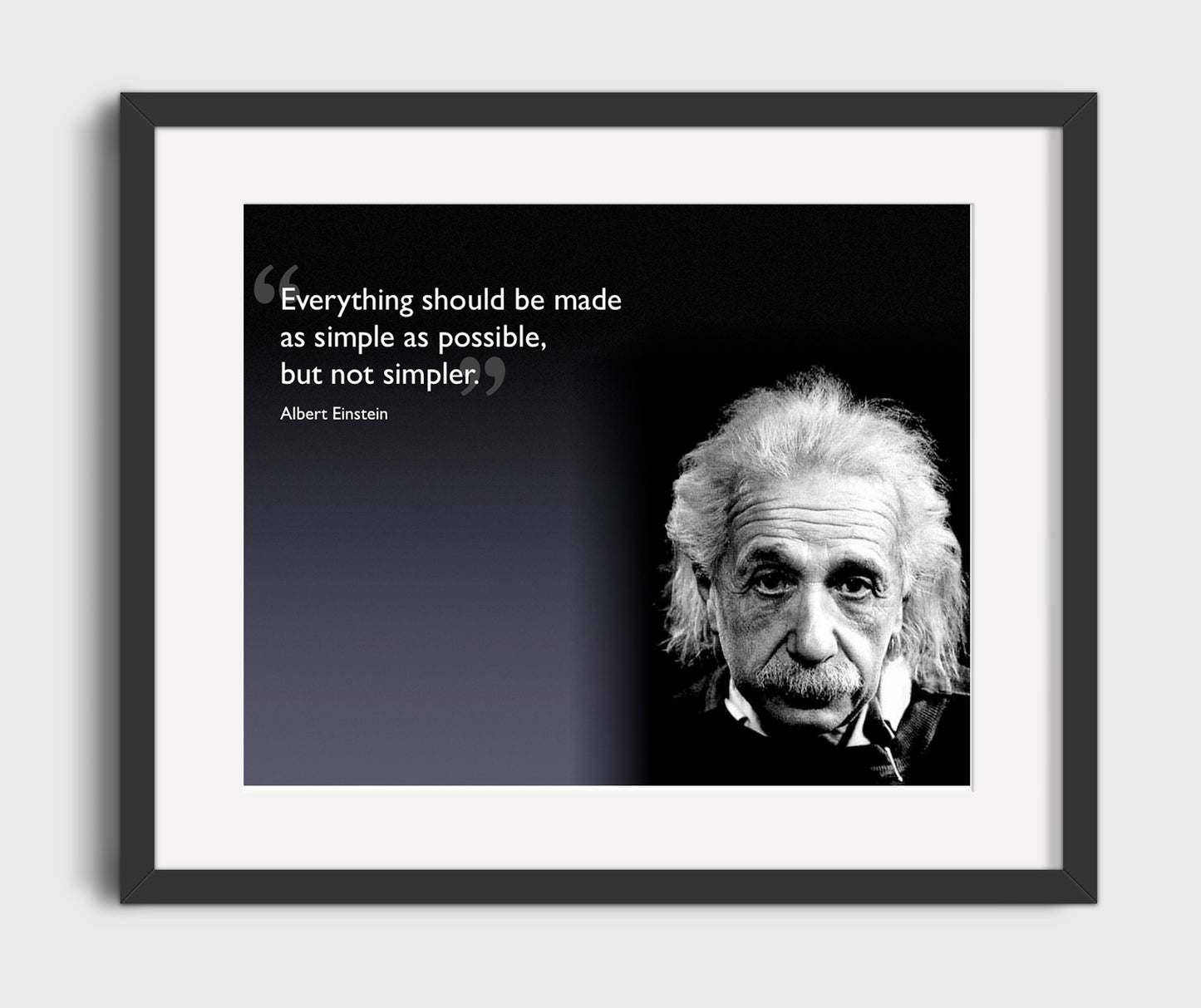 Albert Einstein As Simple As Possible But Not Simpler Quote Print 20x24 Canvas quote wall art print