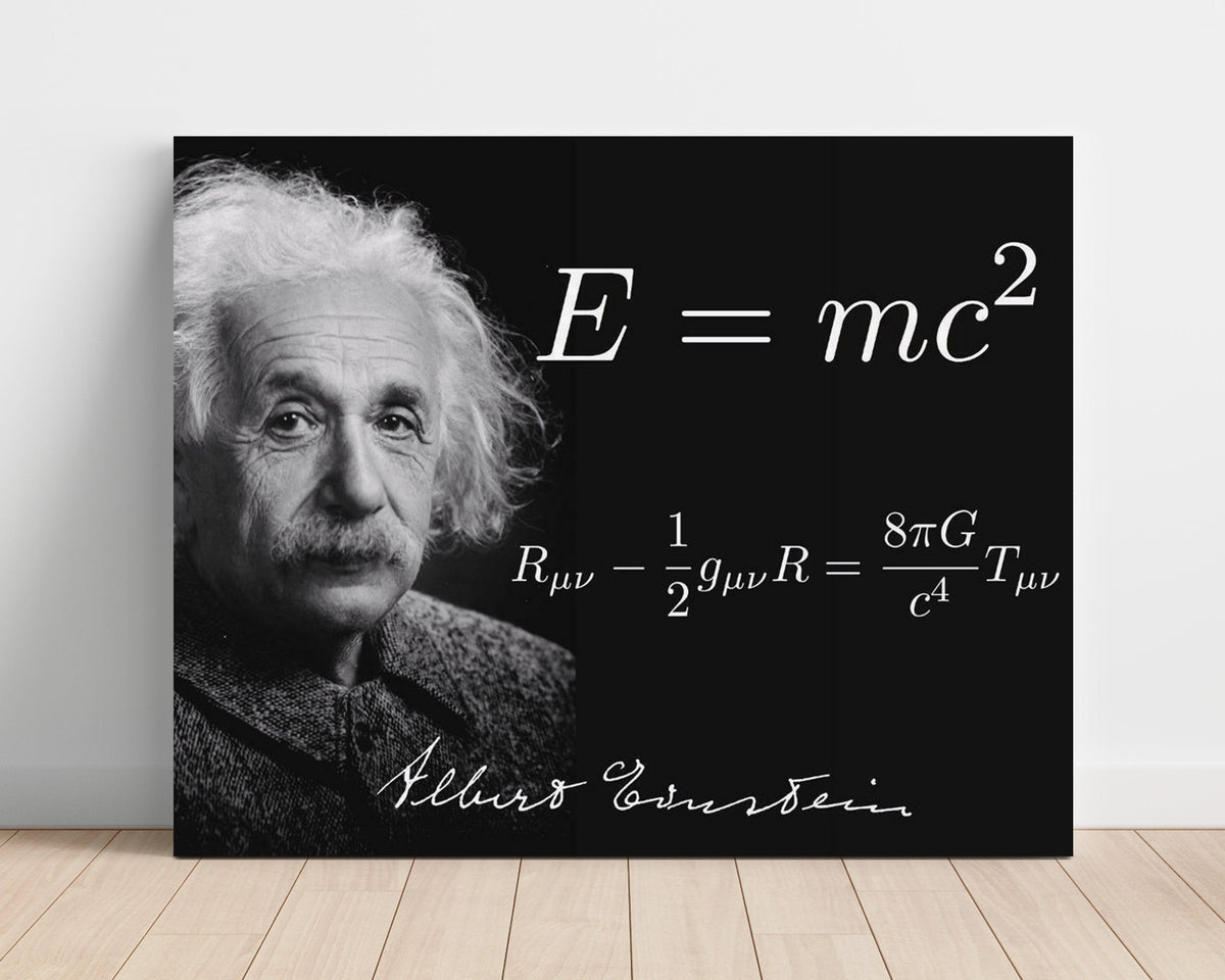 Albert Einstein – E=mc2 and Genius unframed semi-gloss poster print