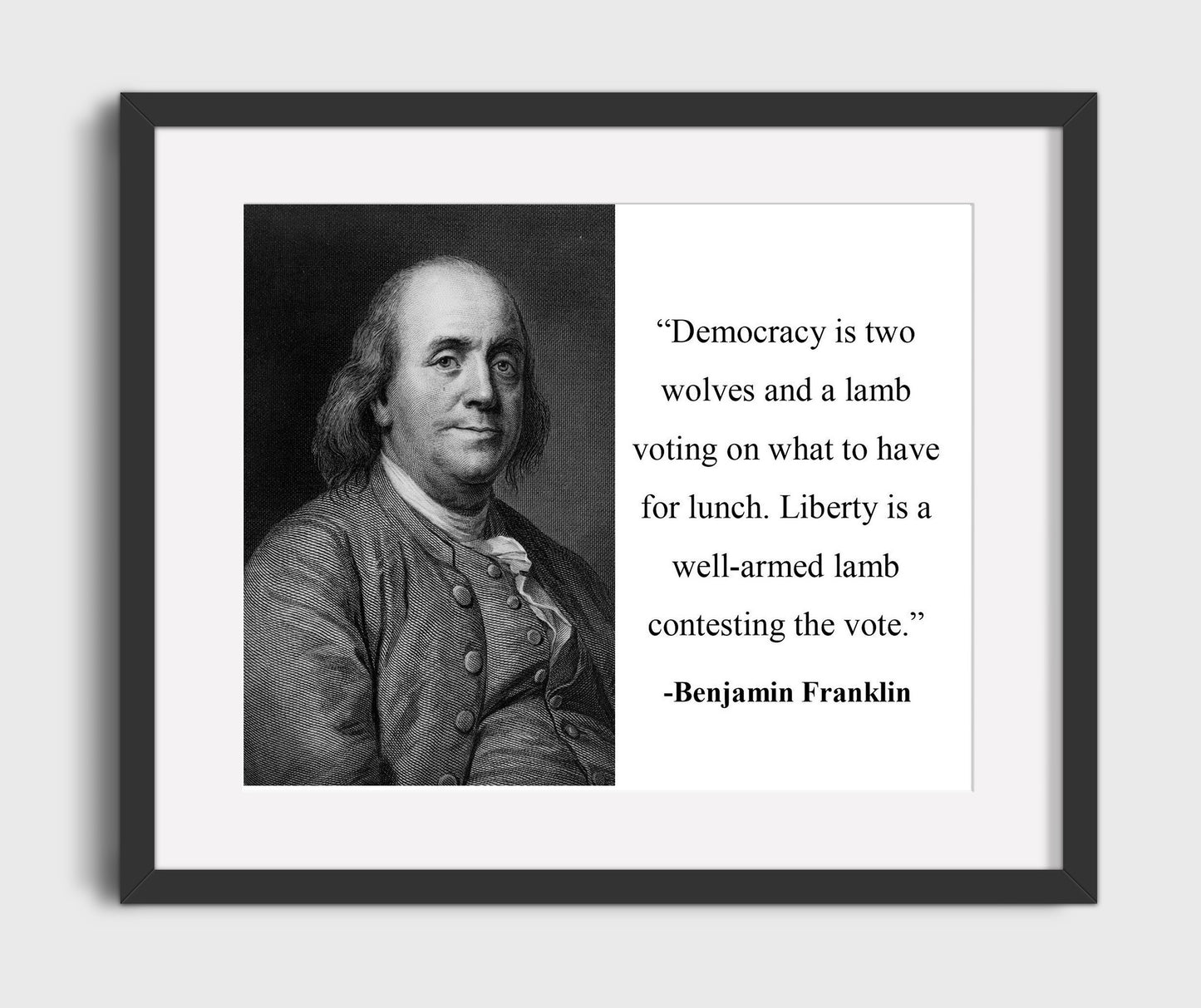 Benjamin Franklin Wolves and lambs Quote Print 20x24 Canvas quote wall art print