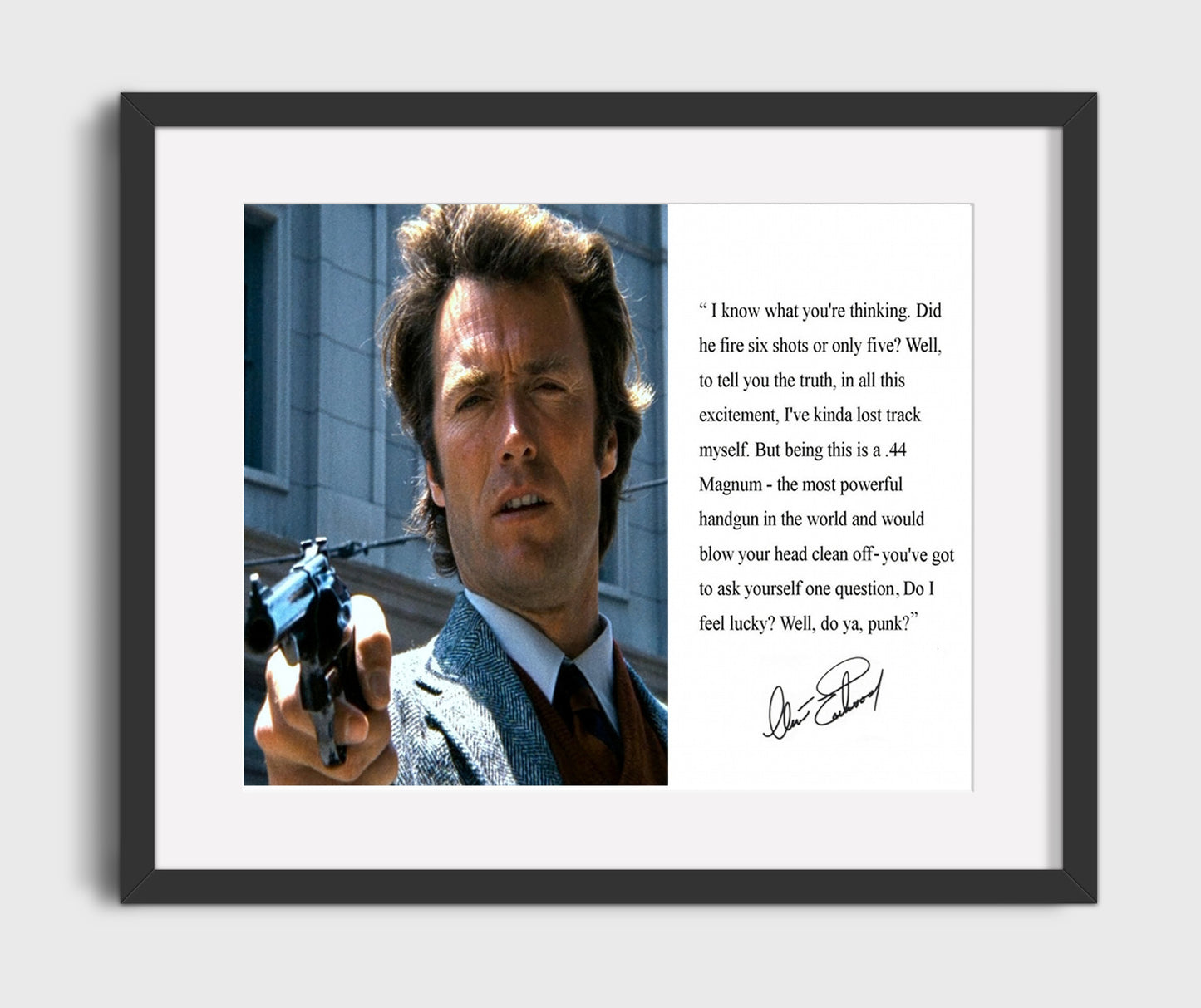 Clint Eastwood Do you feel lucky Quote Print 20x24 Canvas quote wall art print