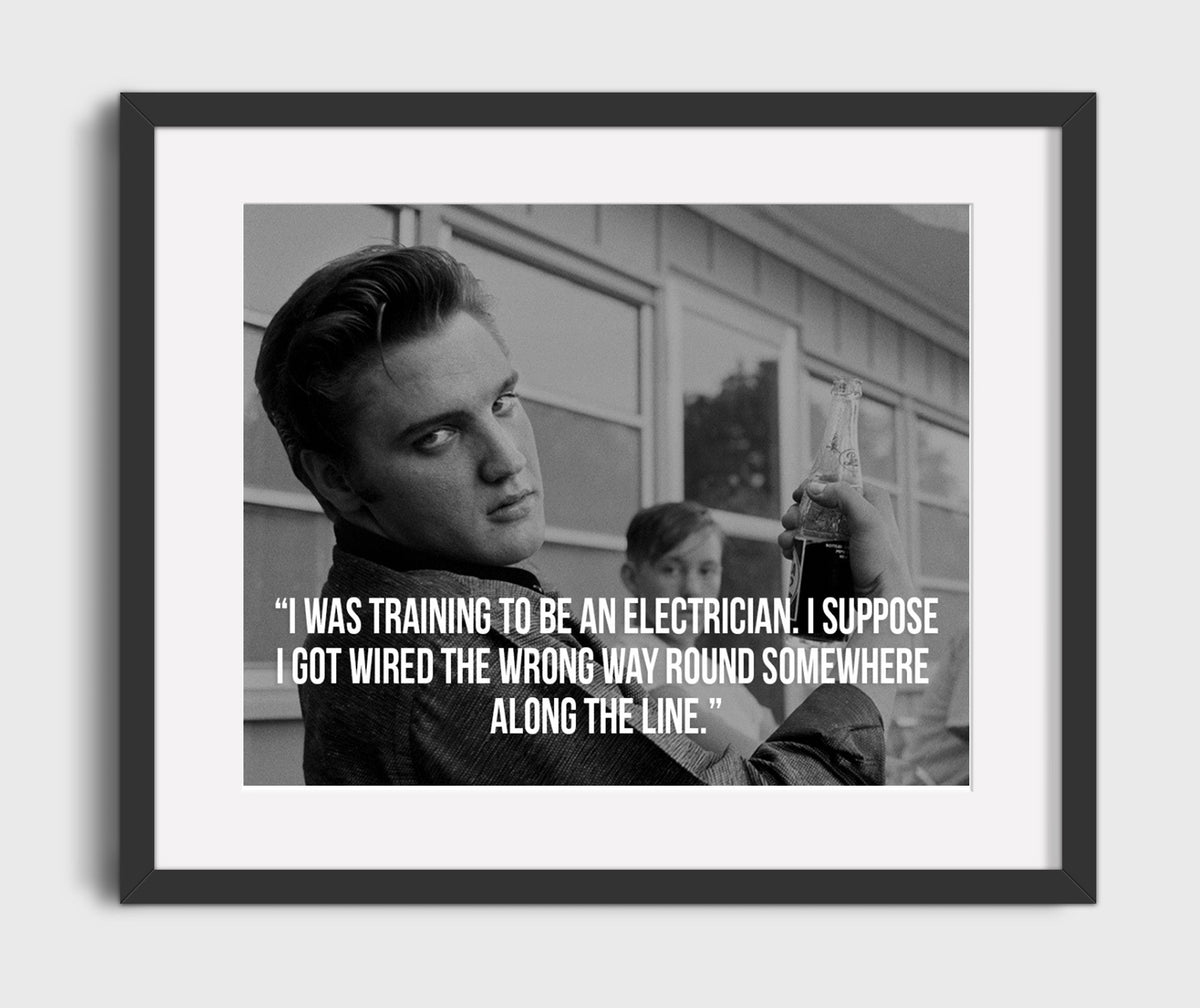 Elvis Presley Wired the wrong way Quote Print 20x24 Canvas quote wall art print