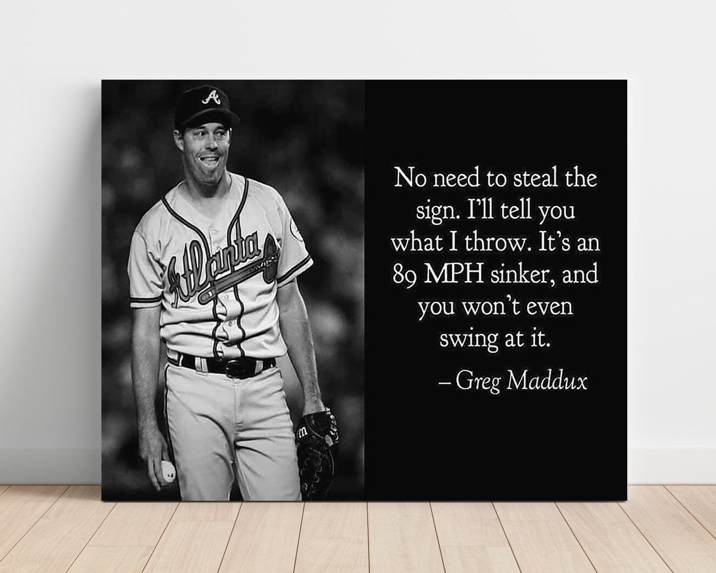 Greg Maddux 89 MPH sinker Quote Print 16x20 Unframed Print quote wall art print