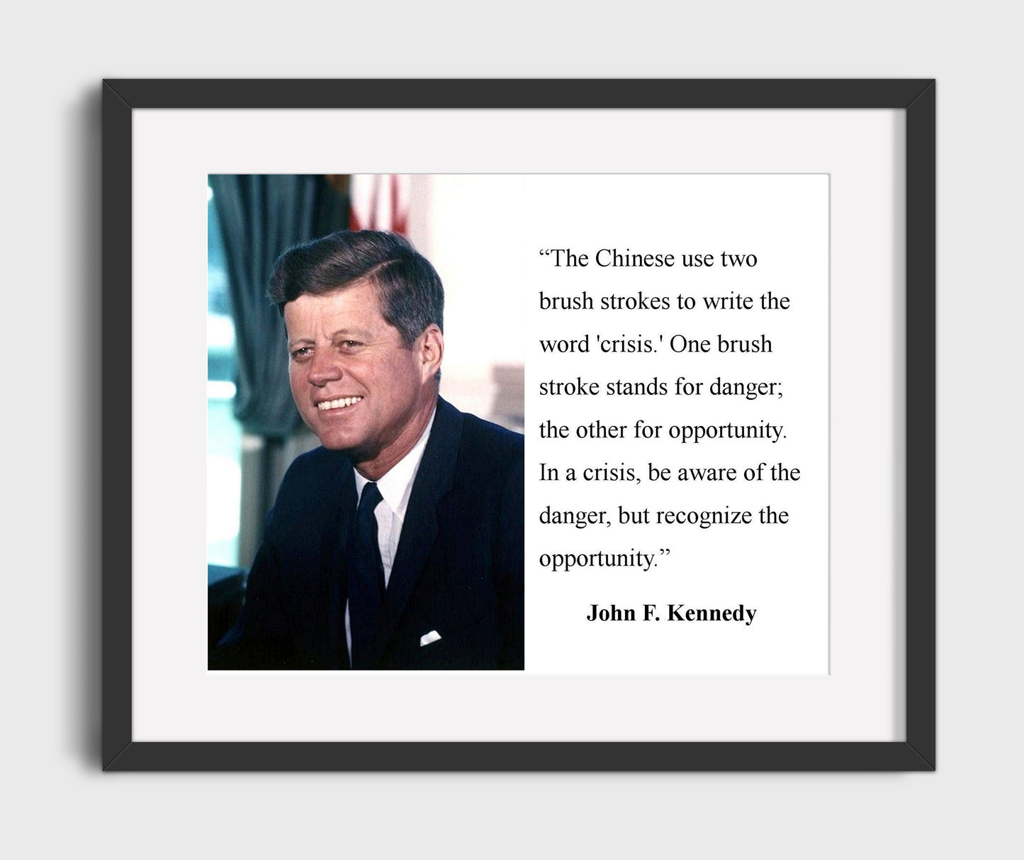John F. Kennedy Crisis as opportunity Quote Print 20x24 Canvas quote wall art print